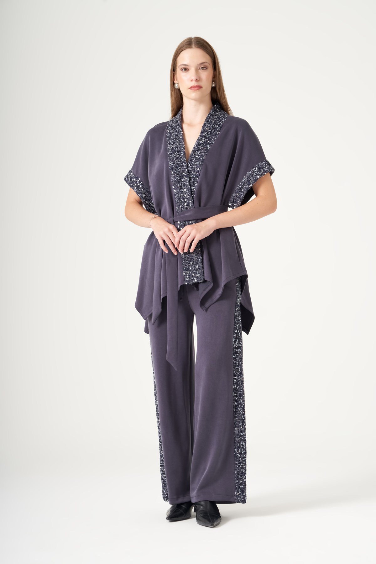 FTZ Women Kadın Modal Payet Detay Takım  Lacivert 31515