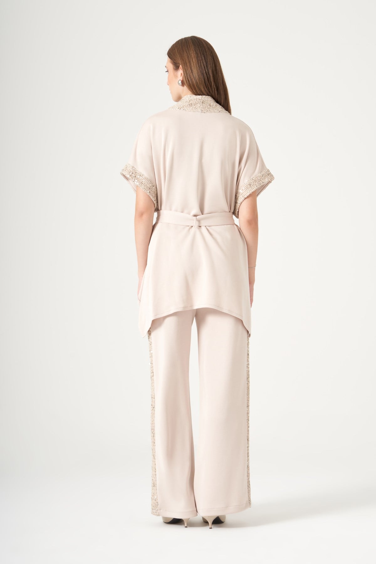 FTZ Women Kadın Modal Payet Detay Takım  Beige 31515