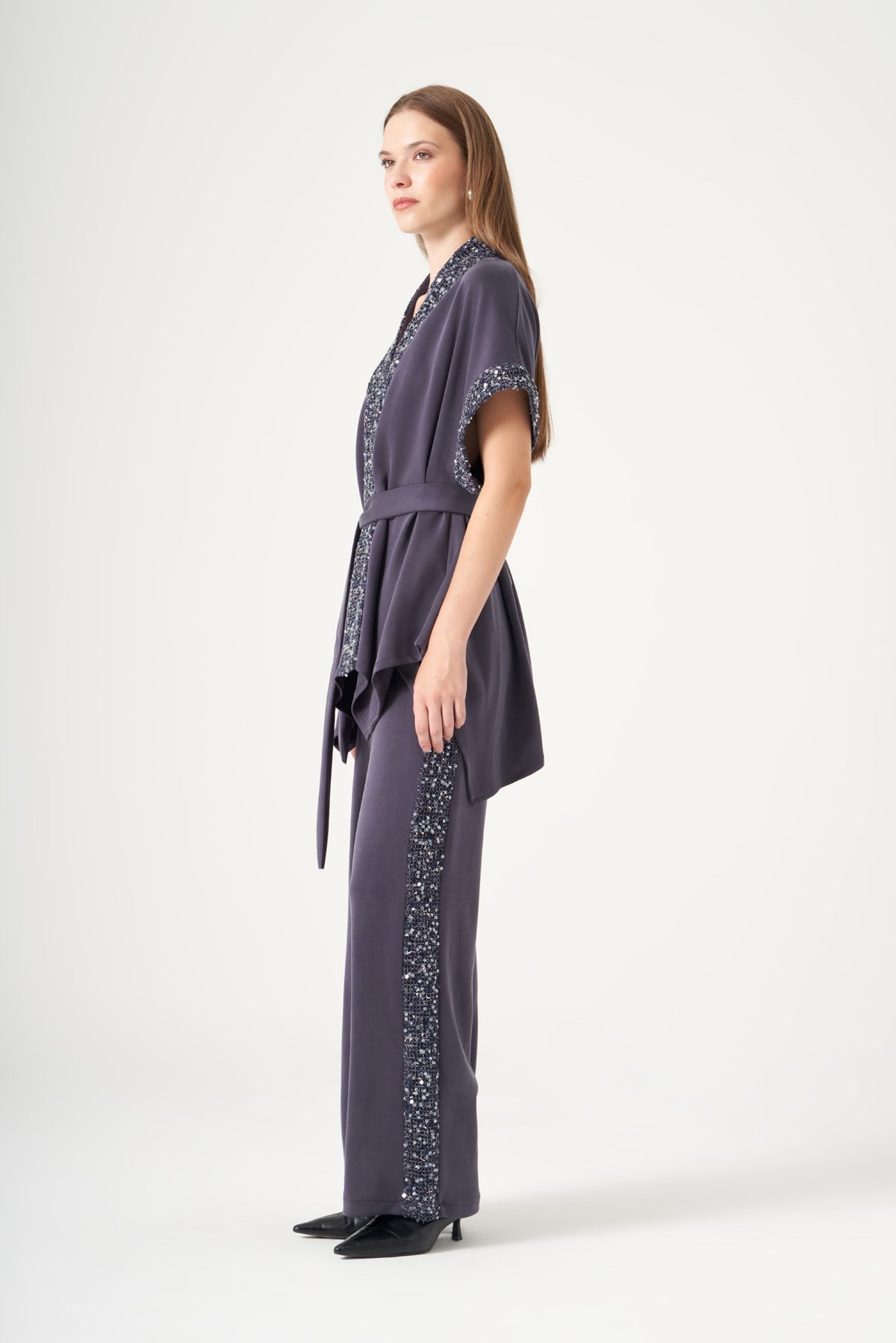 FTZ Women Kadın Modal Payet Detay Takım  Lacivert 31515