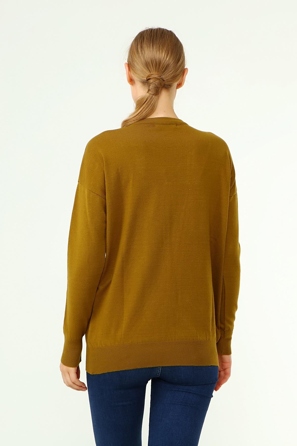 FTZ Women Kadın Önü Kanat Detaylı Kazak  Oriw 21-1035