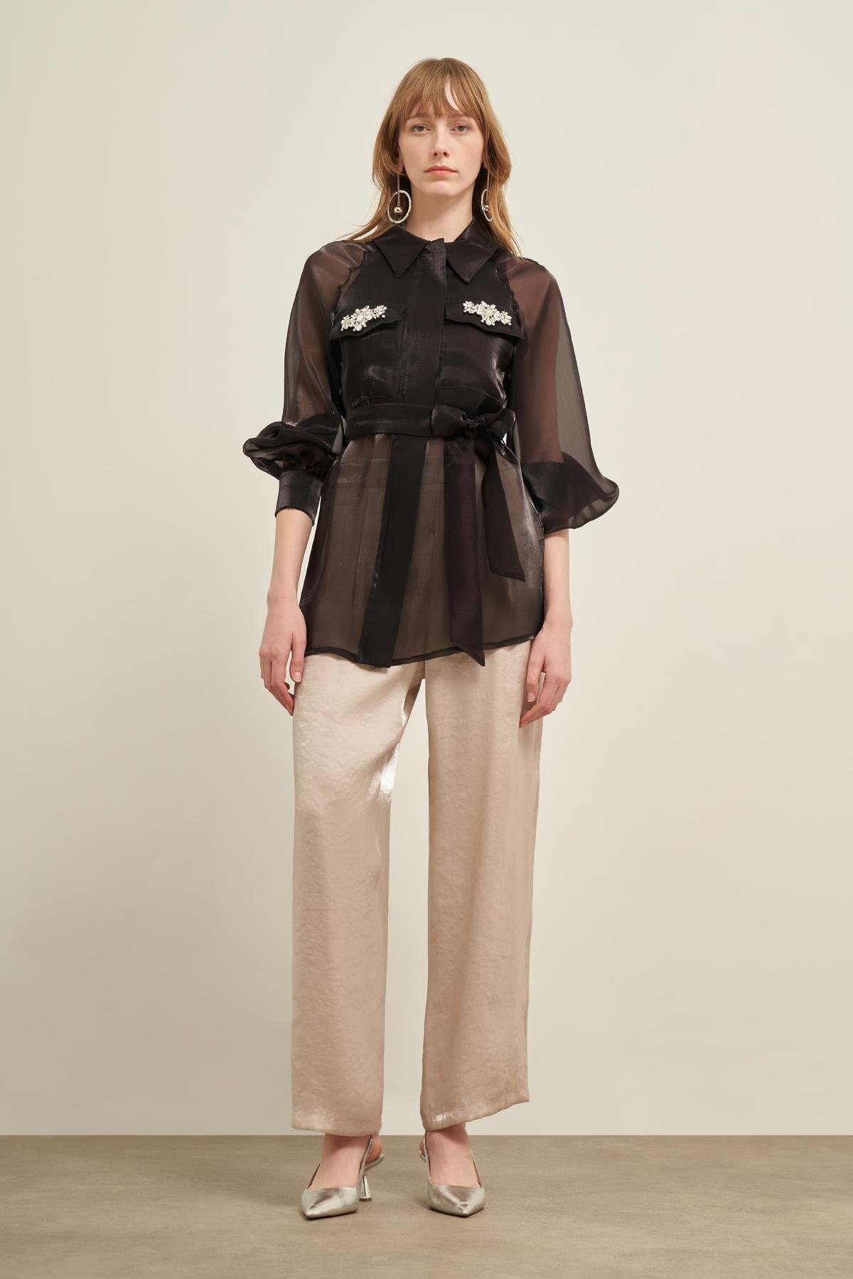 FTZ Women Kadın Organze Kap  Siyah 31022