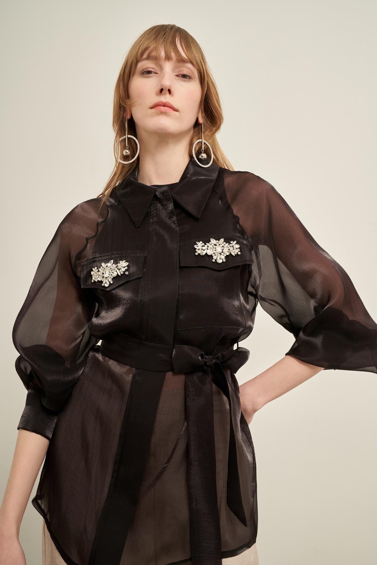 FTZ Women Kadın Organze Kap  Siyah 31022