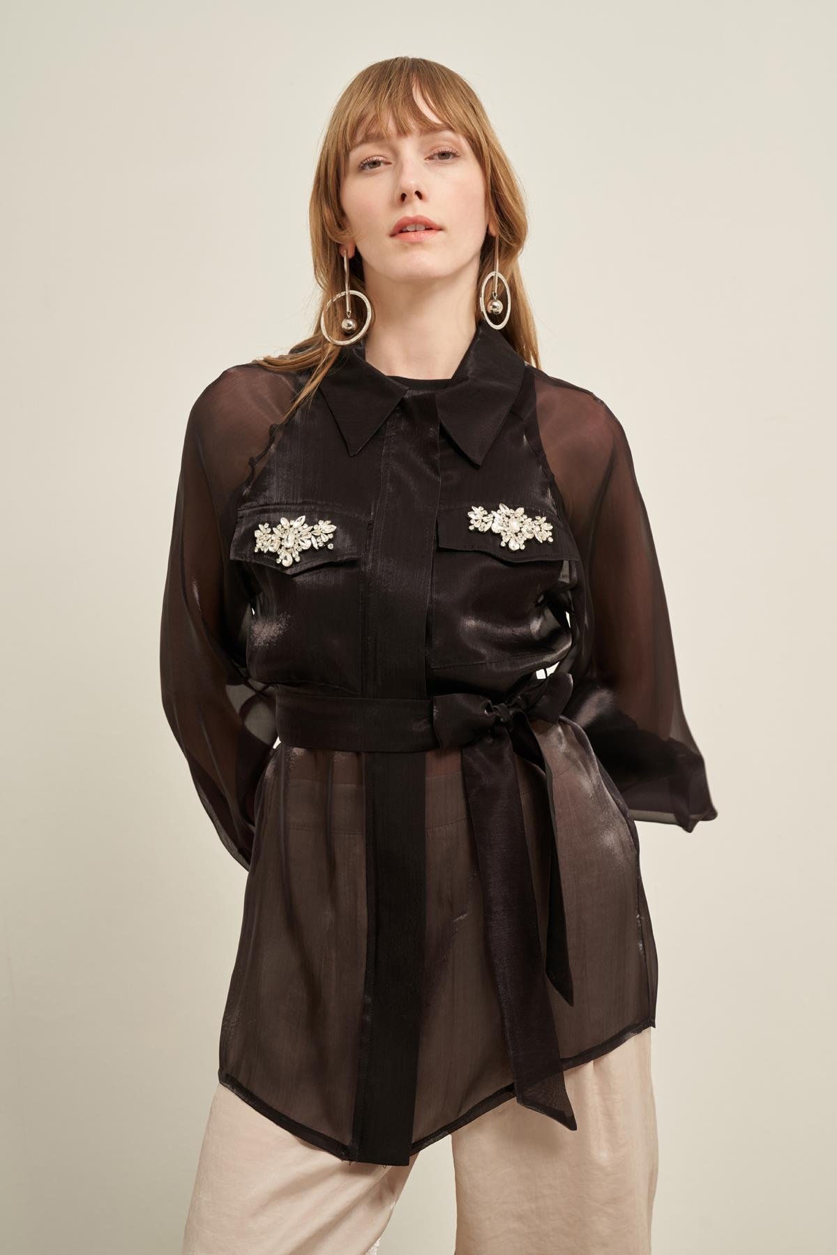 FTZ Women Kadın Organze Kap  Siyah 31022