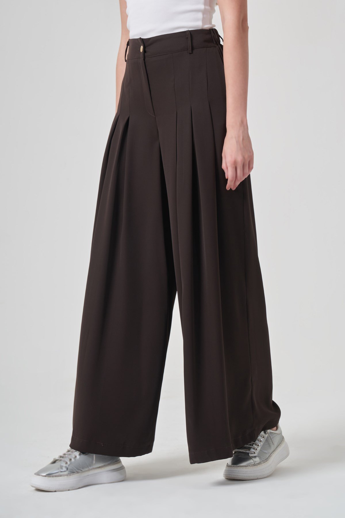 FTZ Women Kadın Palazo Pantolon  Acı Kahve 31361