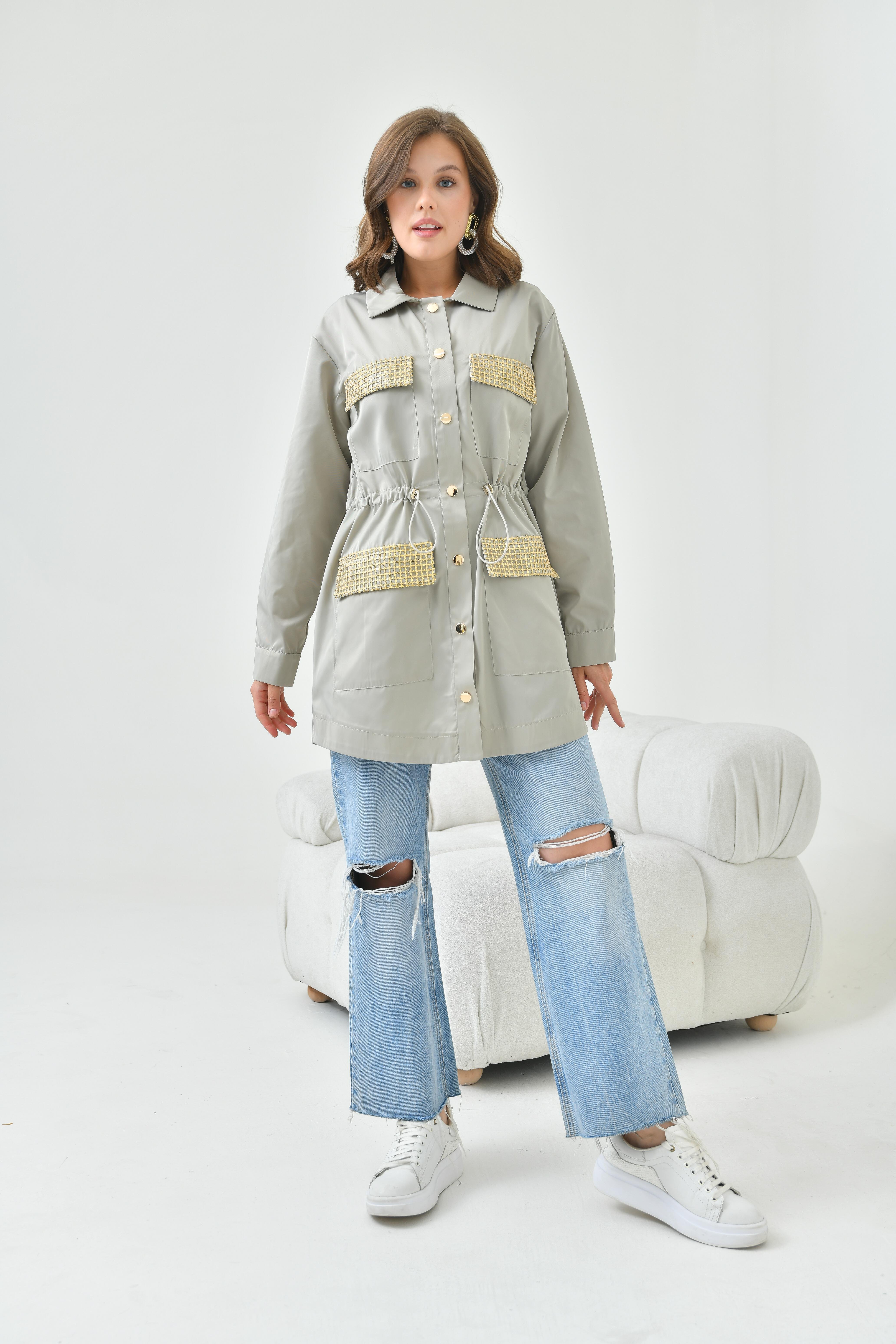 FTZ Women Kadın Paraşüt Kap  Gri 30715