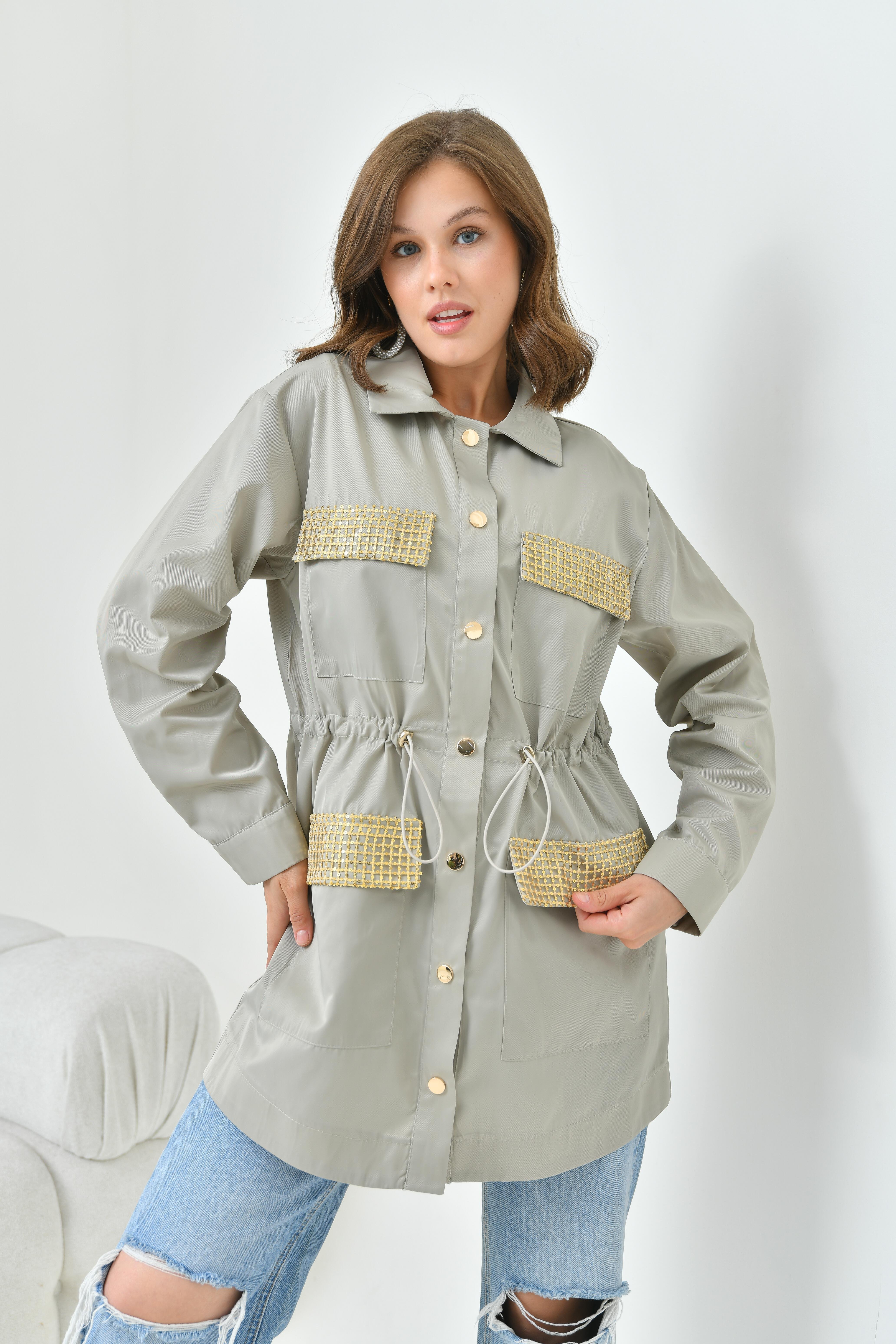 FTZ Women Kadın Paraşüt Kap  Gri 30715