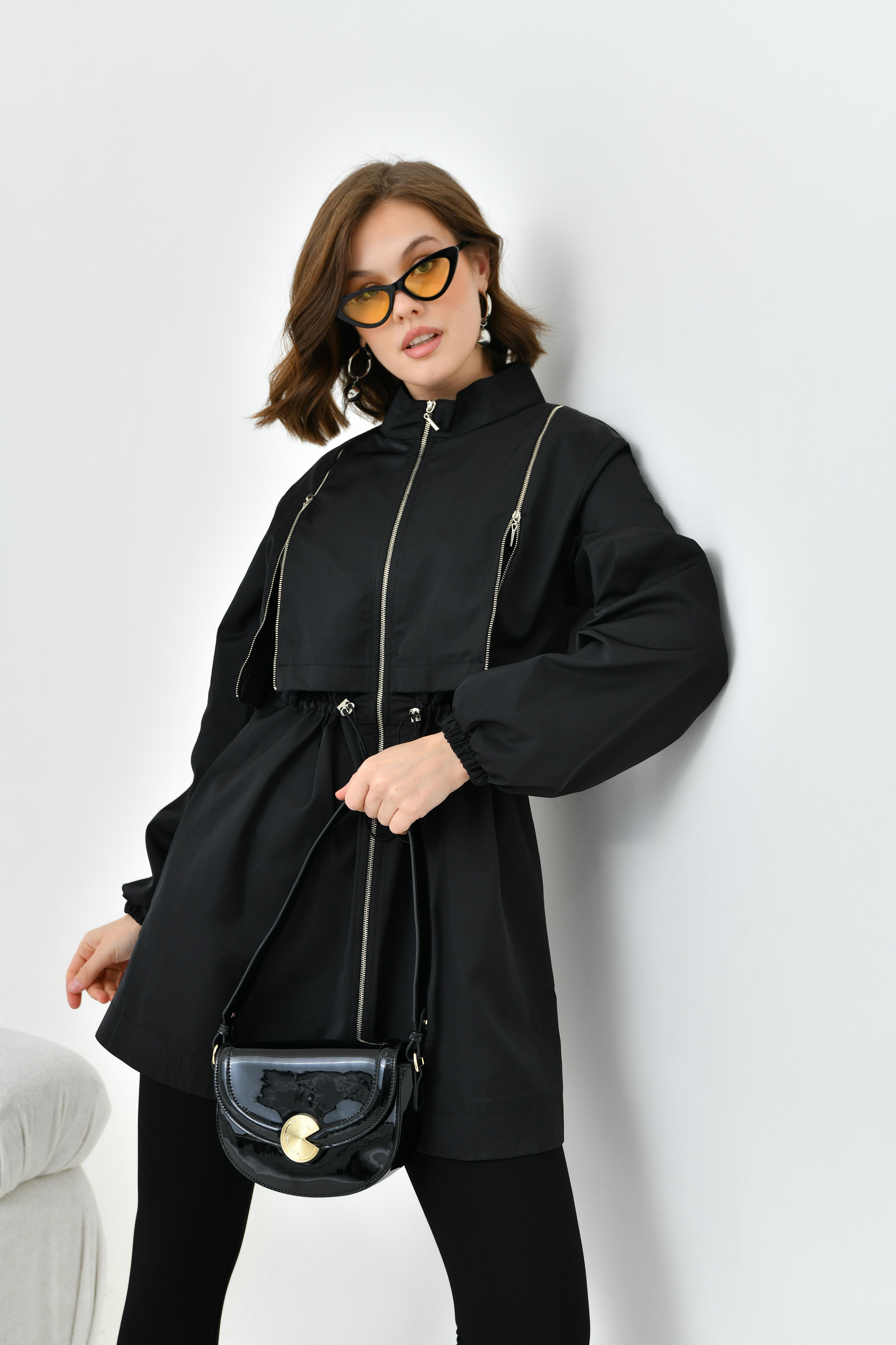 FTZ Women Kadın Paraşüt Kap  Siyah 30743