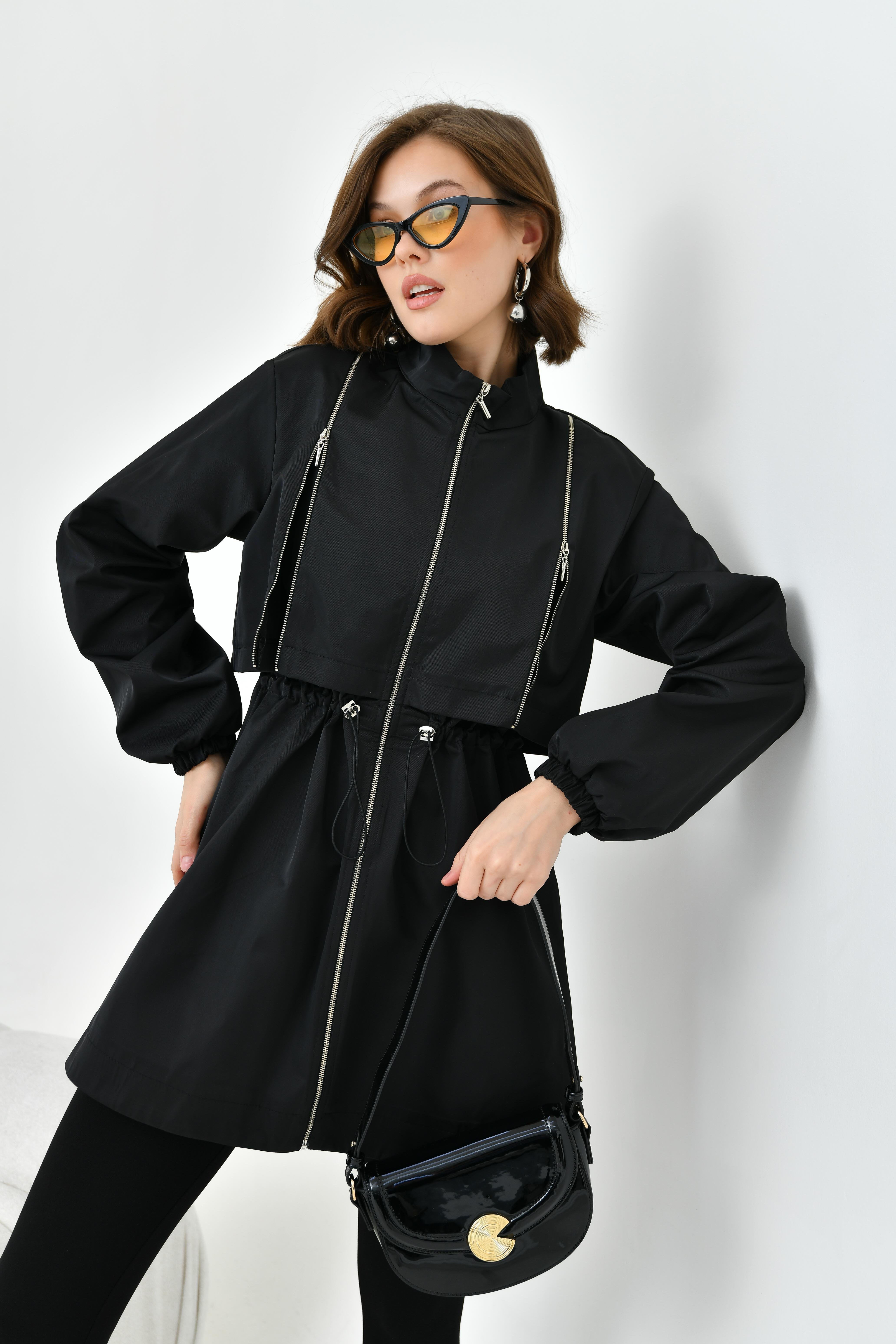 FTZ Women Kadın Paraşüt Kap  Siyah 30743