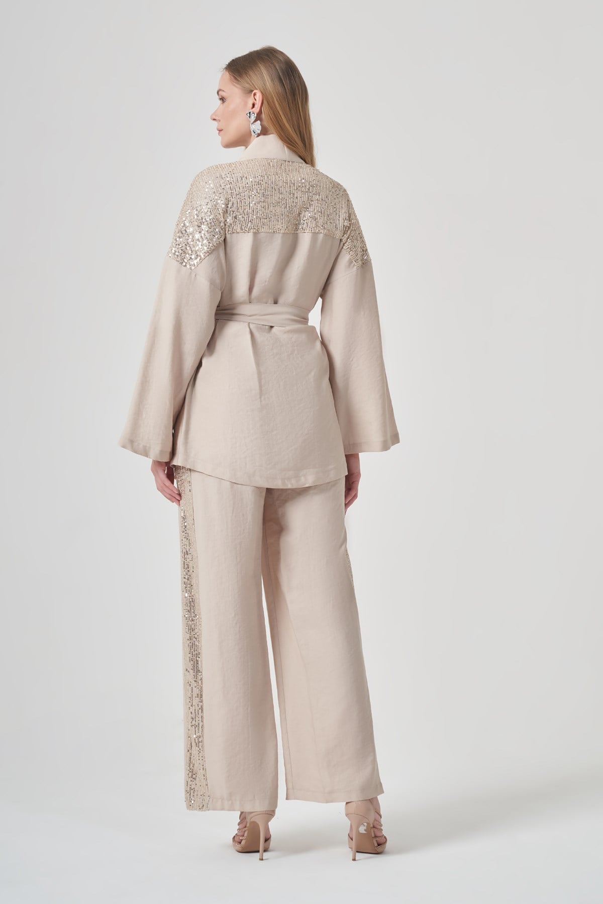 FTZ Women Kadın Payet Detay Takım  Beige 31431