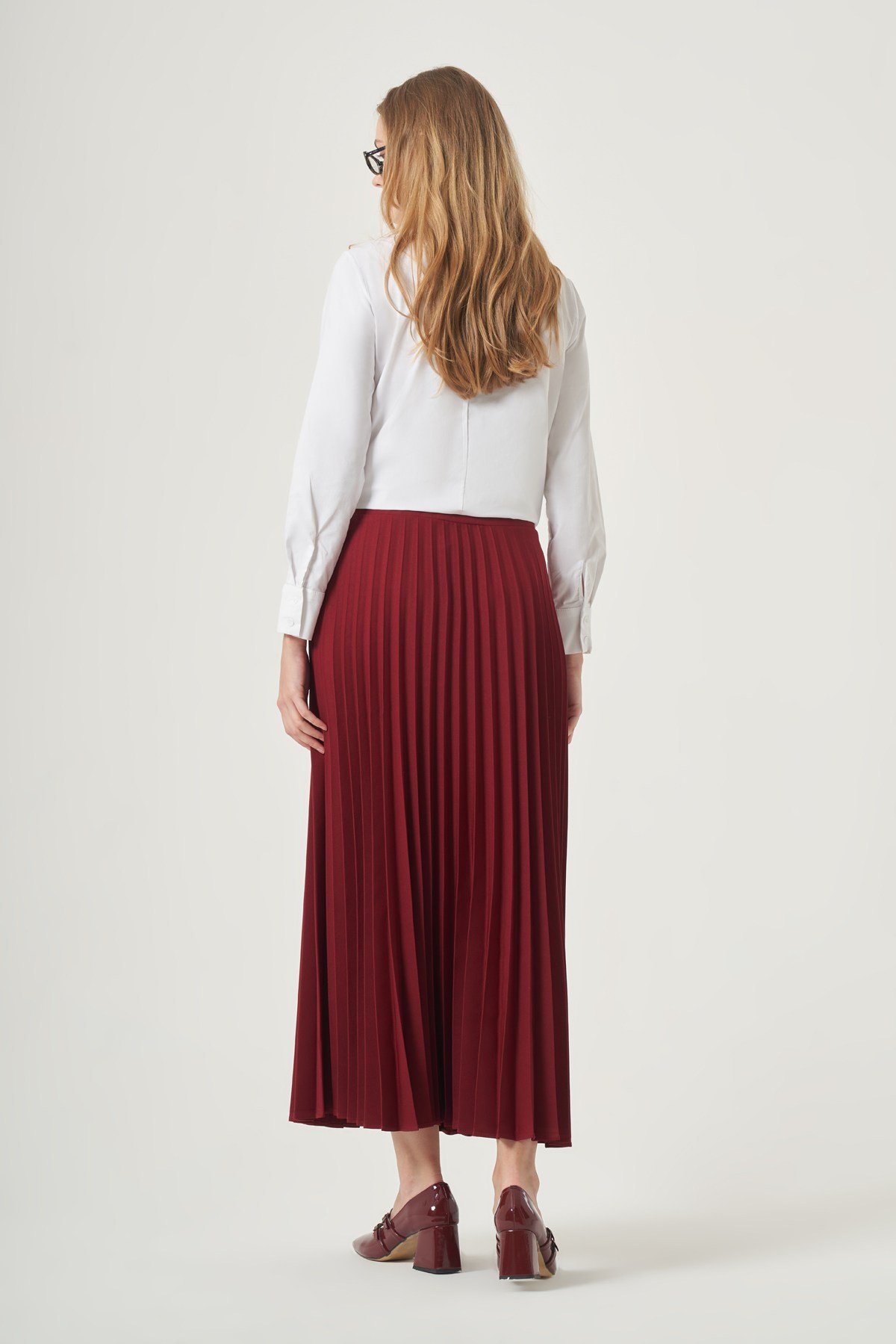 FTZ Women Kadın Pliseli Etek  Cherry 30390