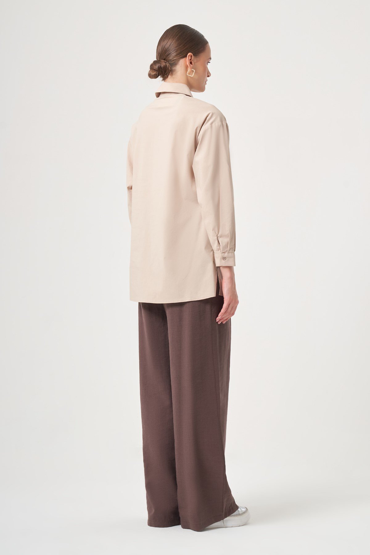 FTZ Women Kadın Poplin Gömlek  Beige 31436