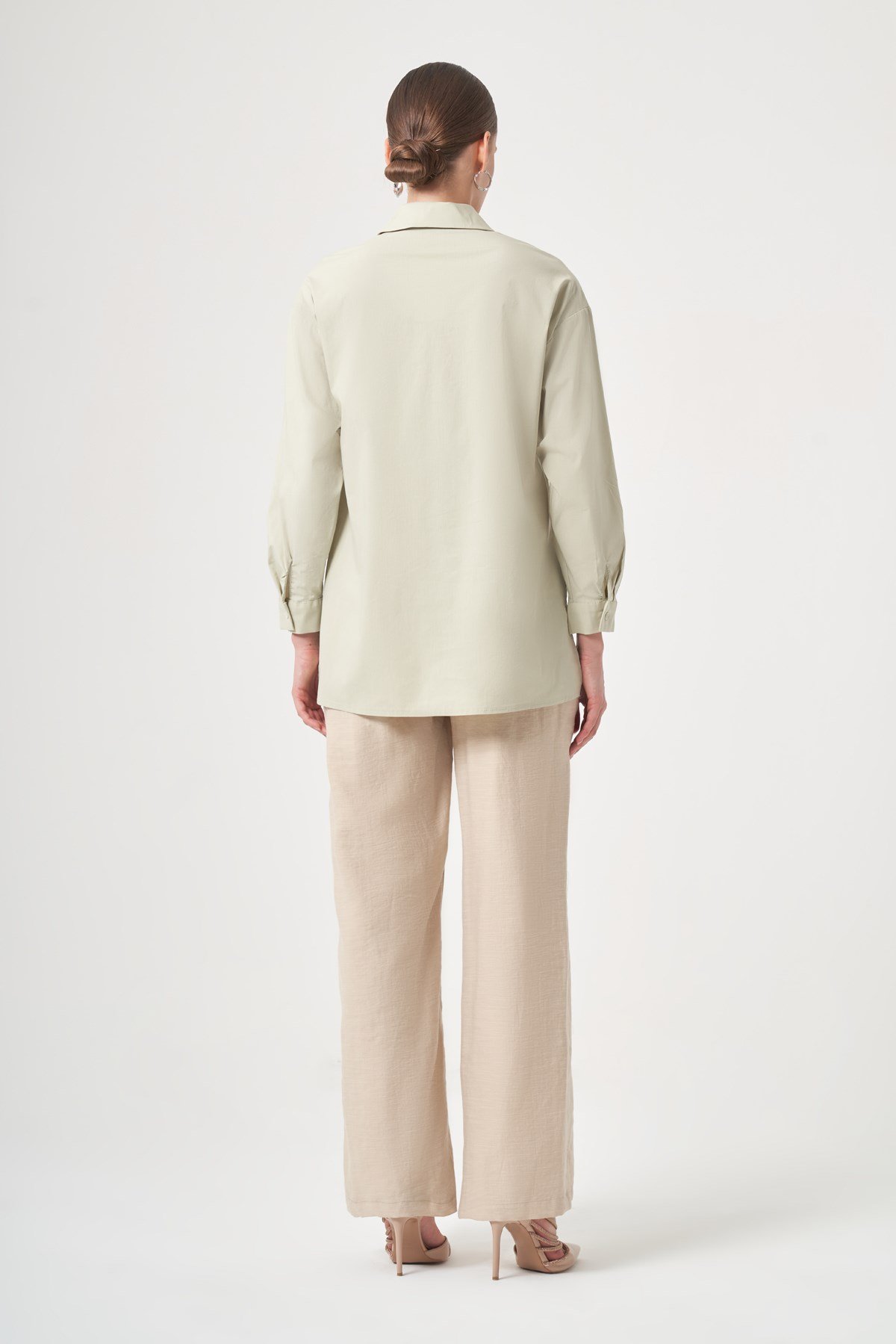FTZ Women Kadın Poplin Gömlek  Mint 31436