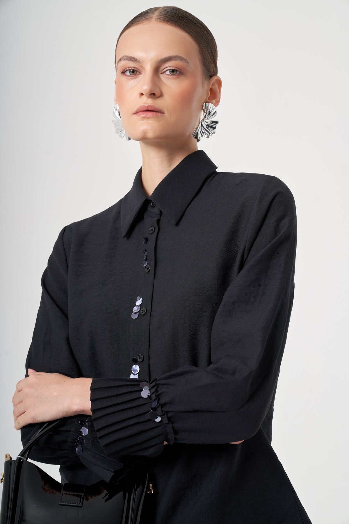 FTZ Women Kadın Pul Detay Takım  Siyah 31453