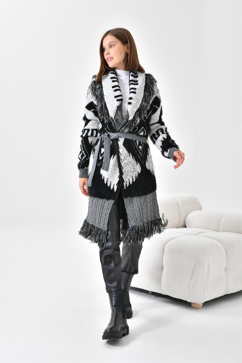 Ftz Women Kadın Püskül Detaylı Giy-Çık Gri