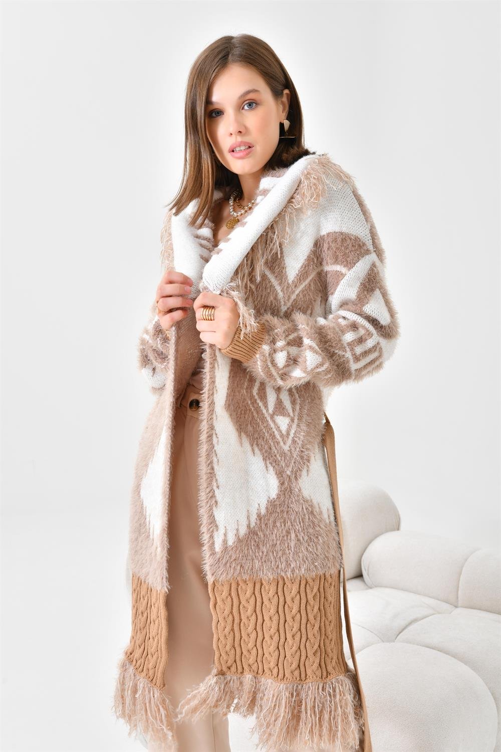 Ftz Women Kadın Püskül Detaylı Giy-Çık Bisküvi