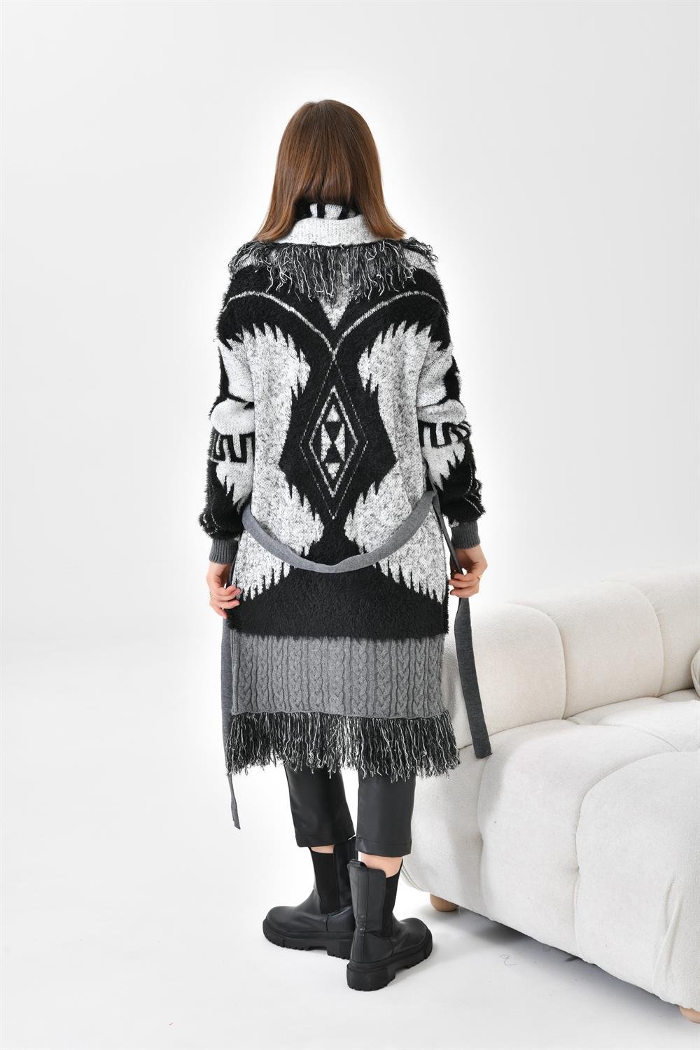 Ftz Women Kadın Püskül Detaylı Giy-Çık Gri