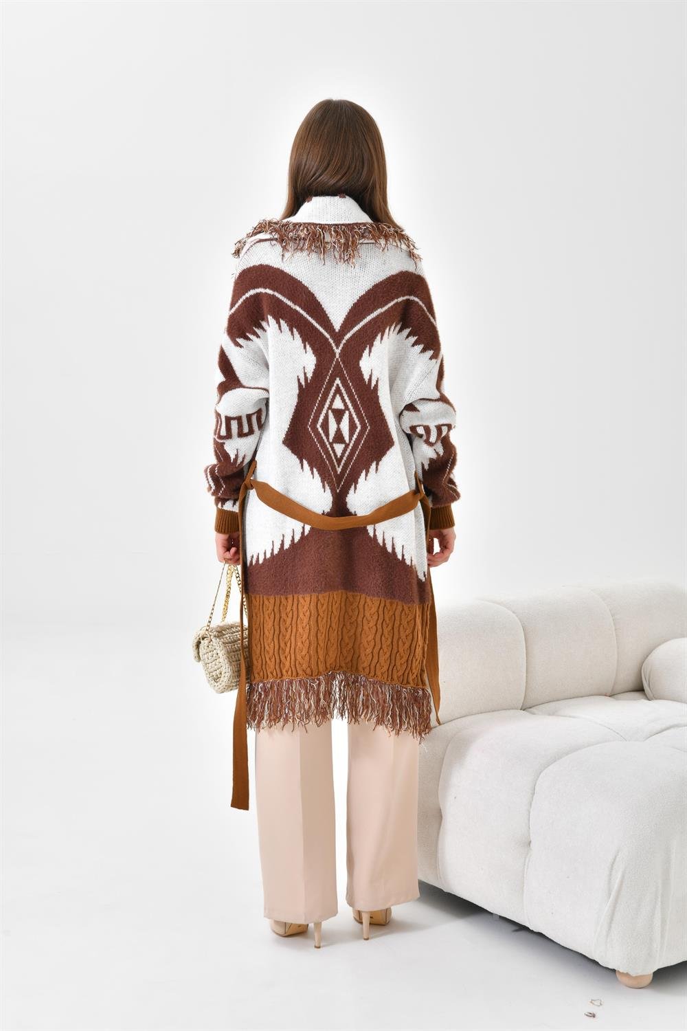 Ftz Women Kadın Püskül Detaylı Giy-Çık Taba