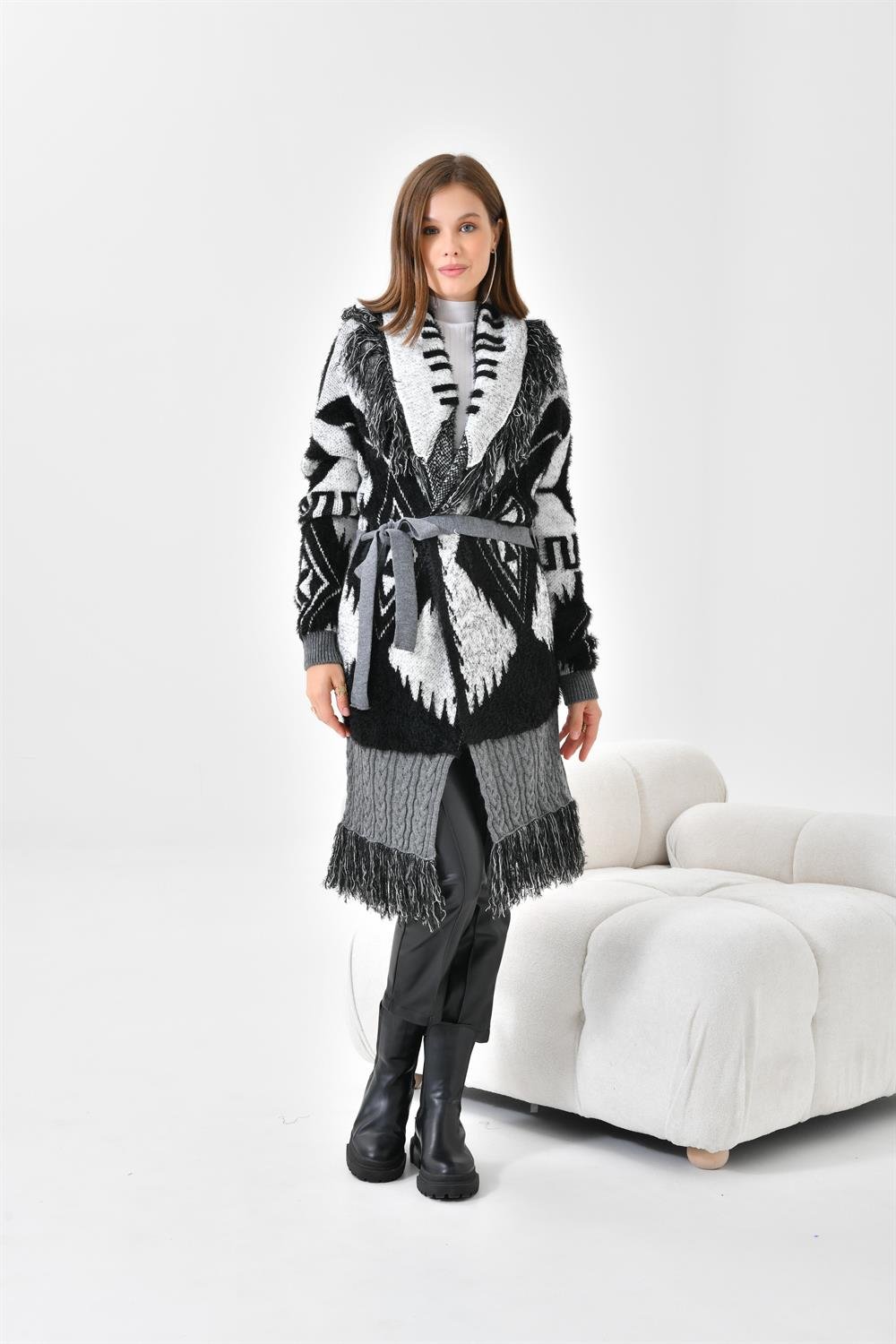 Ftz Women Kadın Püskül Detaylı Giy-Çık Gri