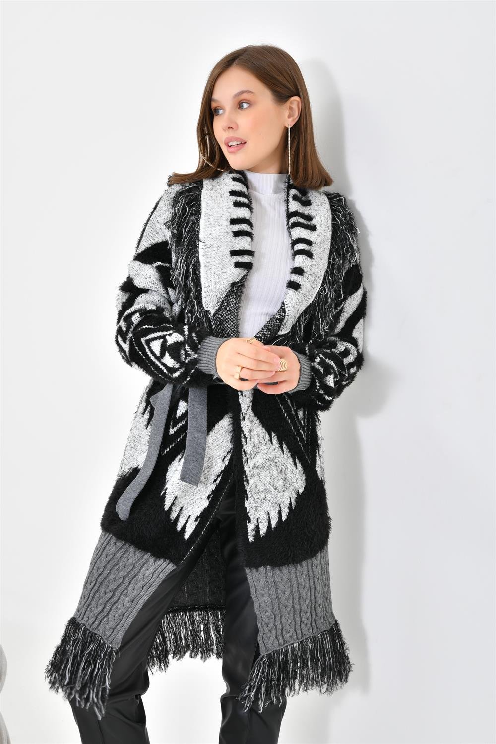 Ftz Women Kadın Püskül Detaylı Giy-Çık Gri