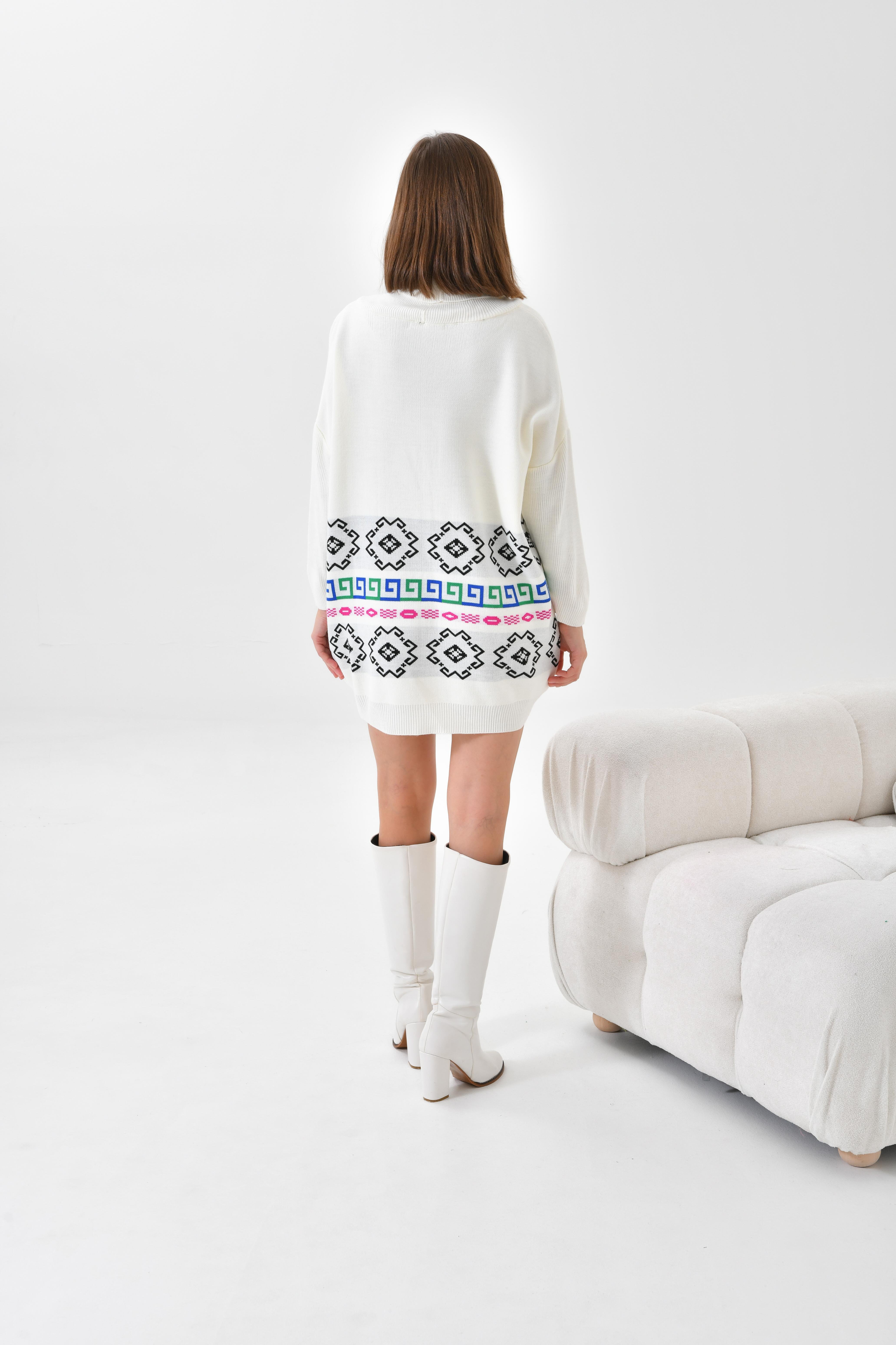 FTZ Women Kadın Püskül Detaylı Tunik  Kemik 20107