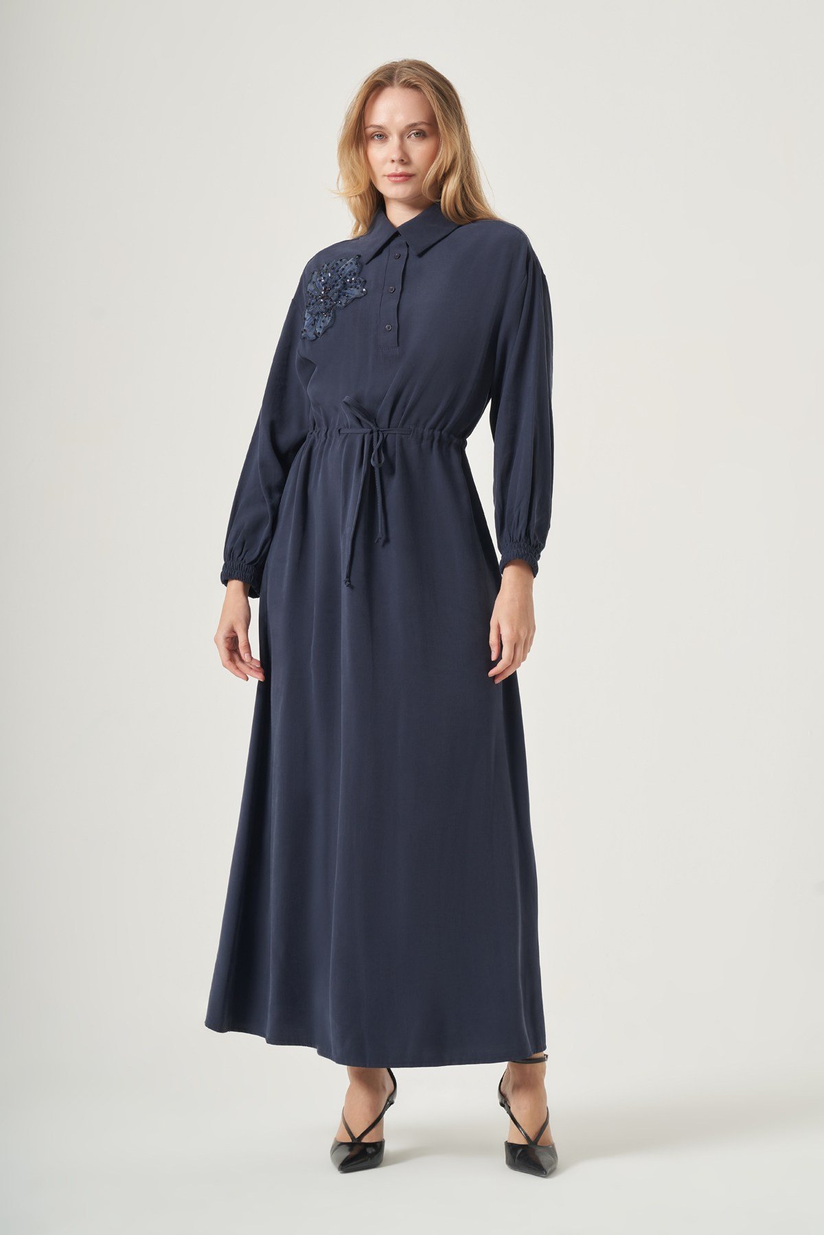 FTZ Women Kadın Rahat Kalıp Elbise  Lacivert 31556