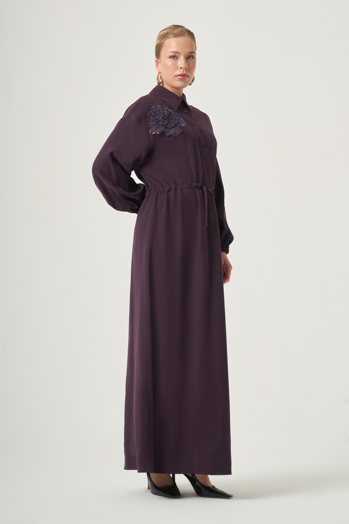 FTZ Women Kadın Rahat Kalıp Elbise  Mürdüm 31556