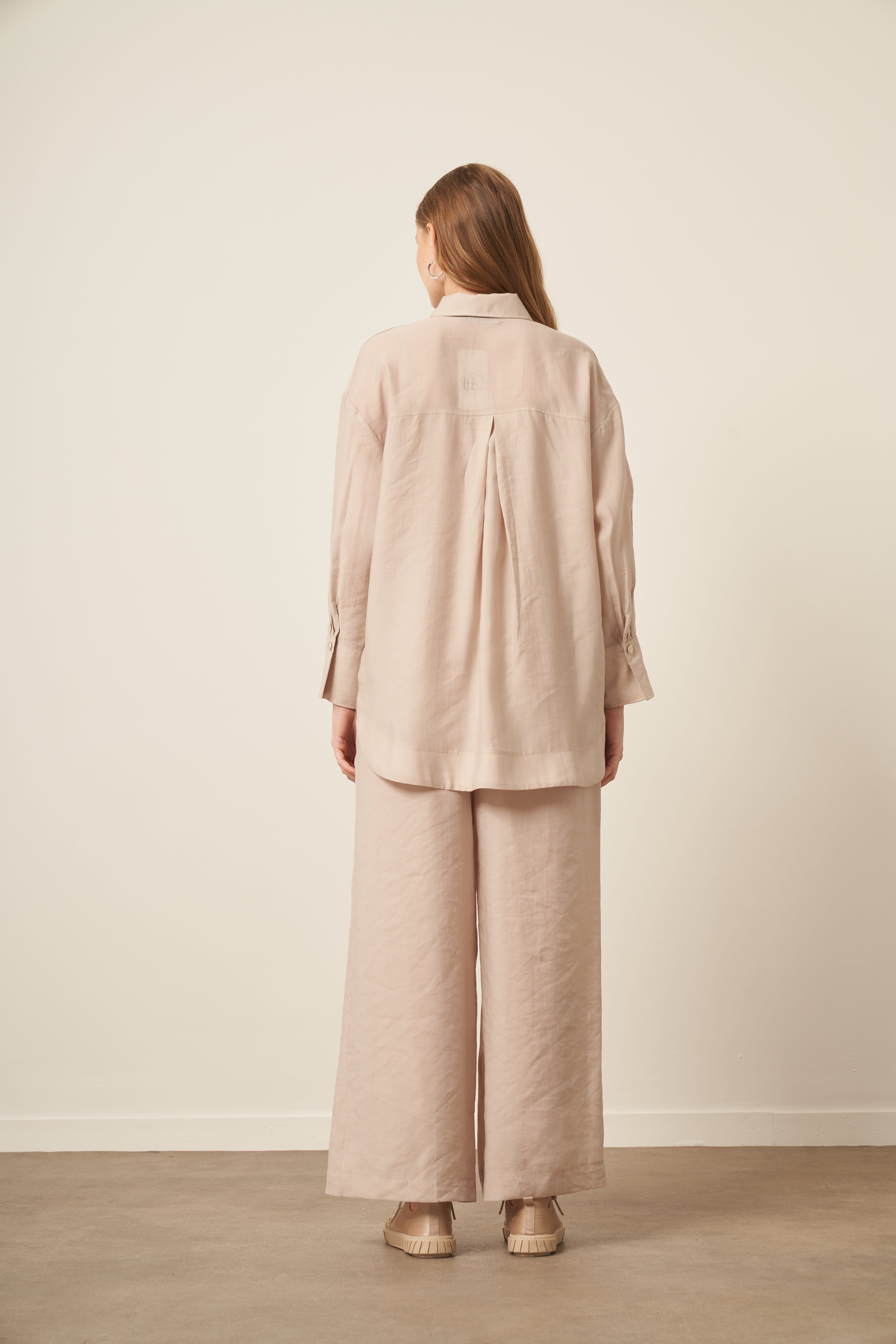 FTZ Women Kadın Rahat Kalıp Modal Cepli Takım  Beige 30717