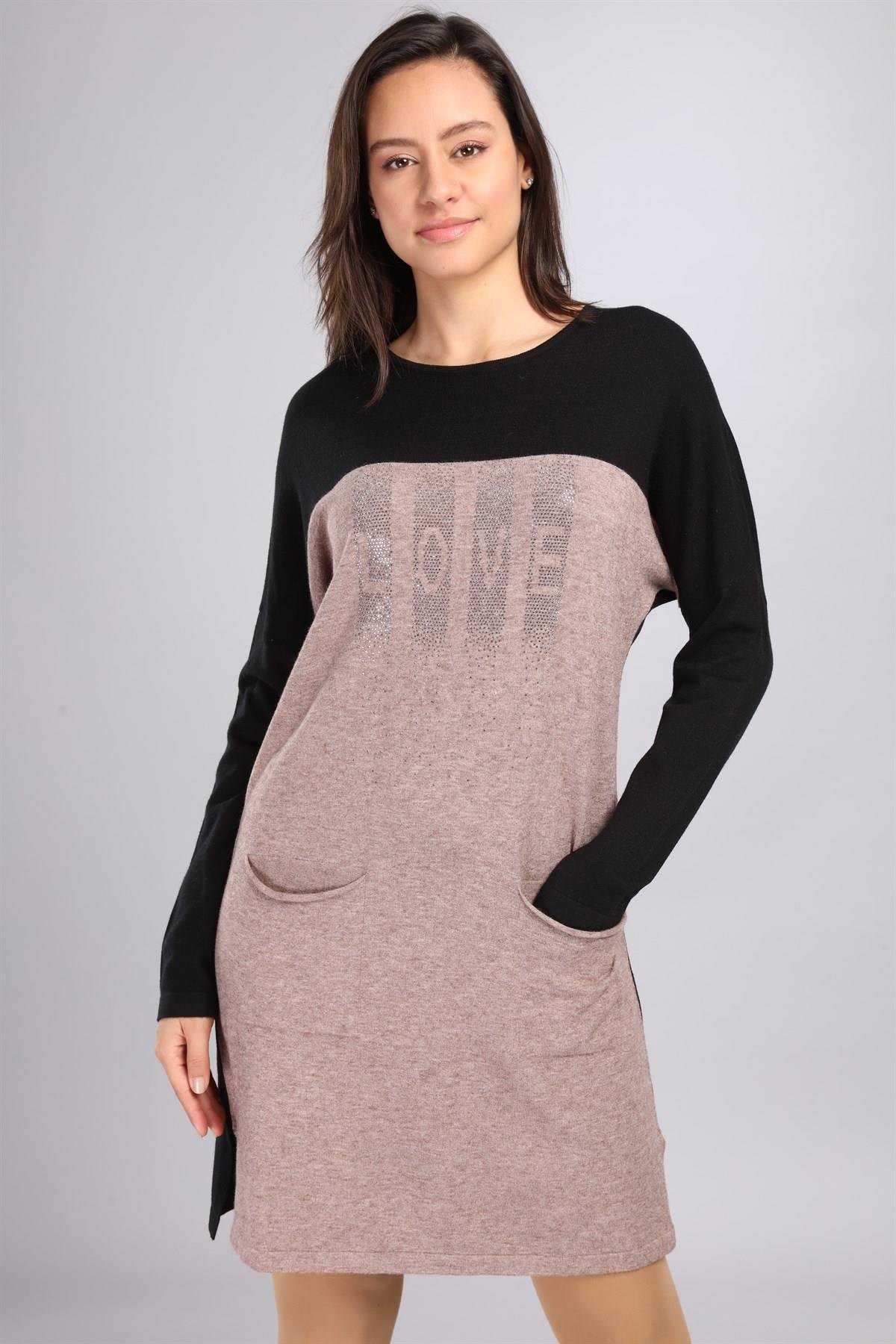 FTZ Women Kadın Renk Geçişli Uzun Tunik  Siyah 21-1144