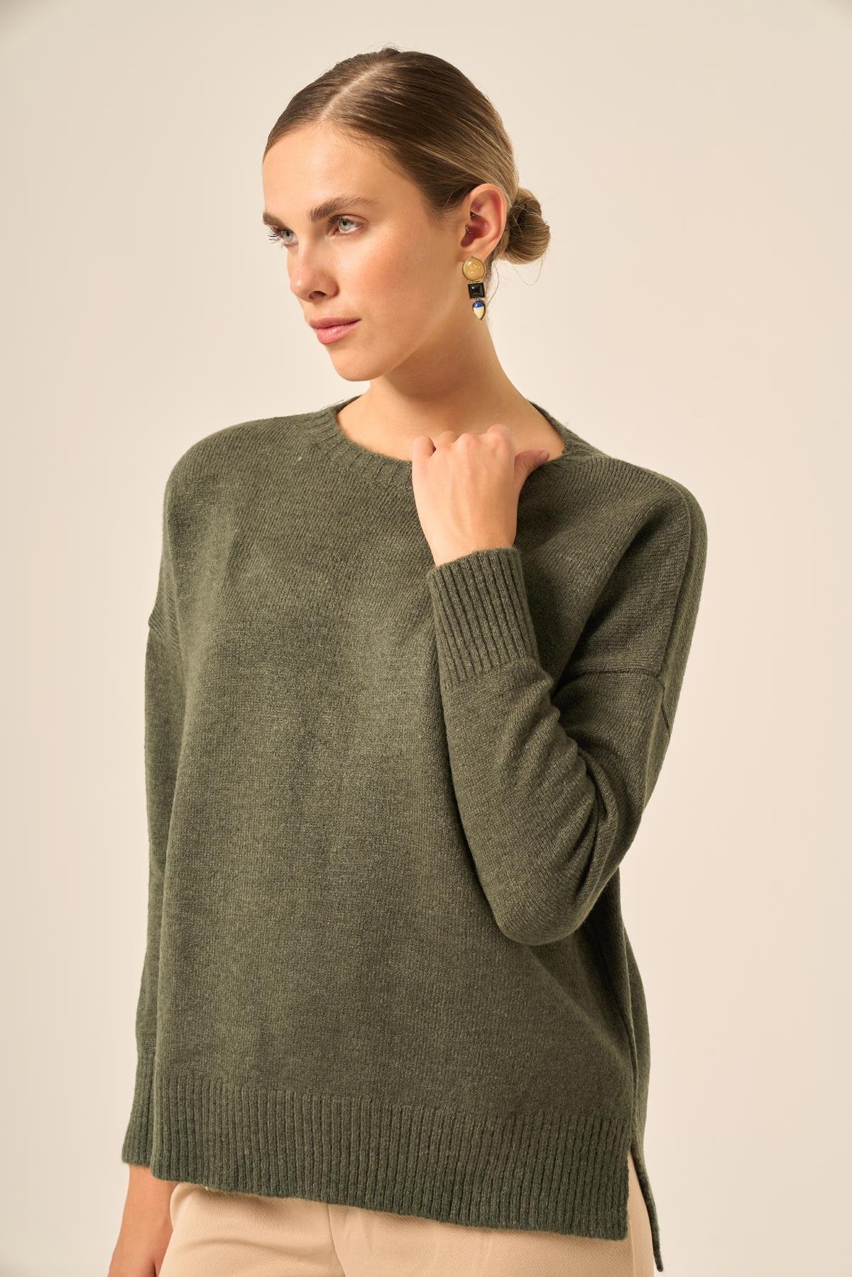 FTZ Women Kadın Şardon Kazak  Haki 25215