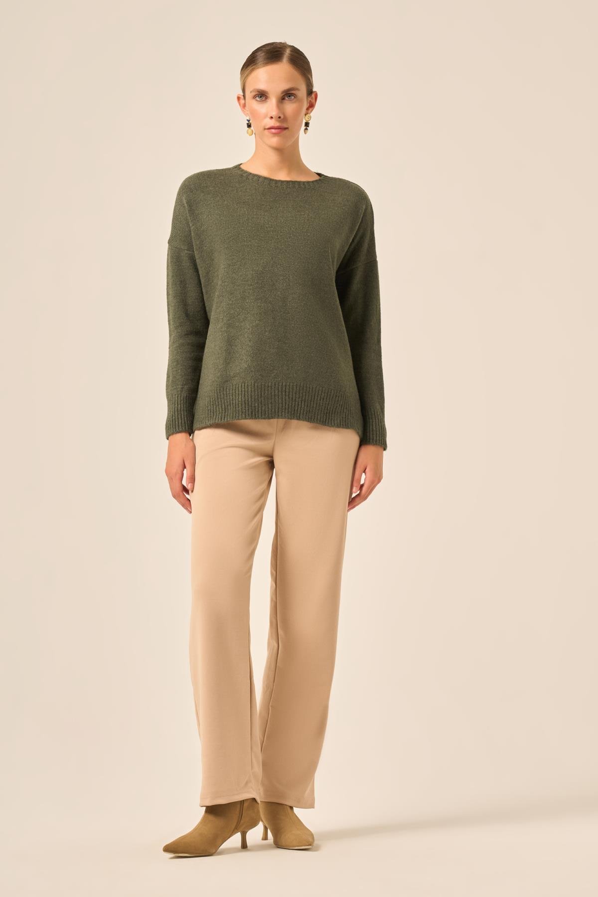 FTZ Women Kadın Şardon Kazak  Haki 25215