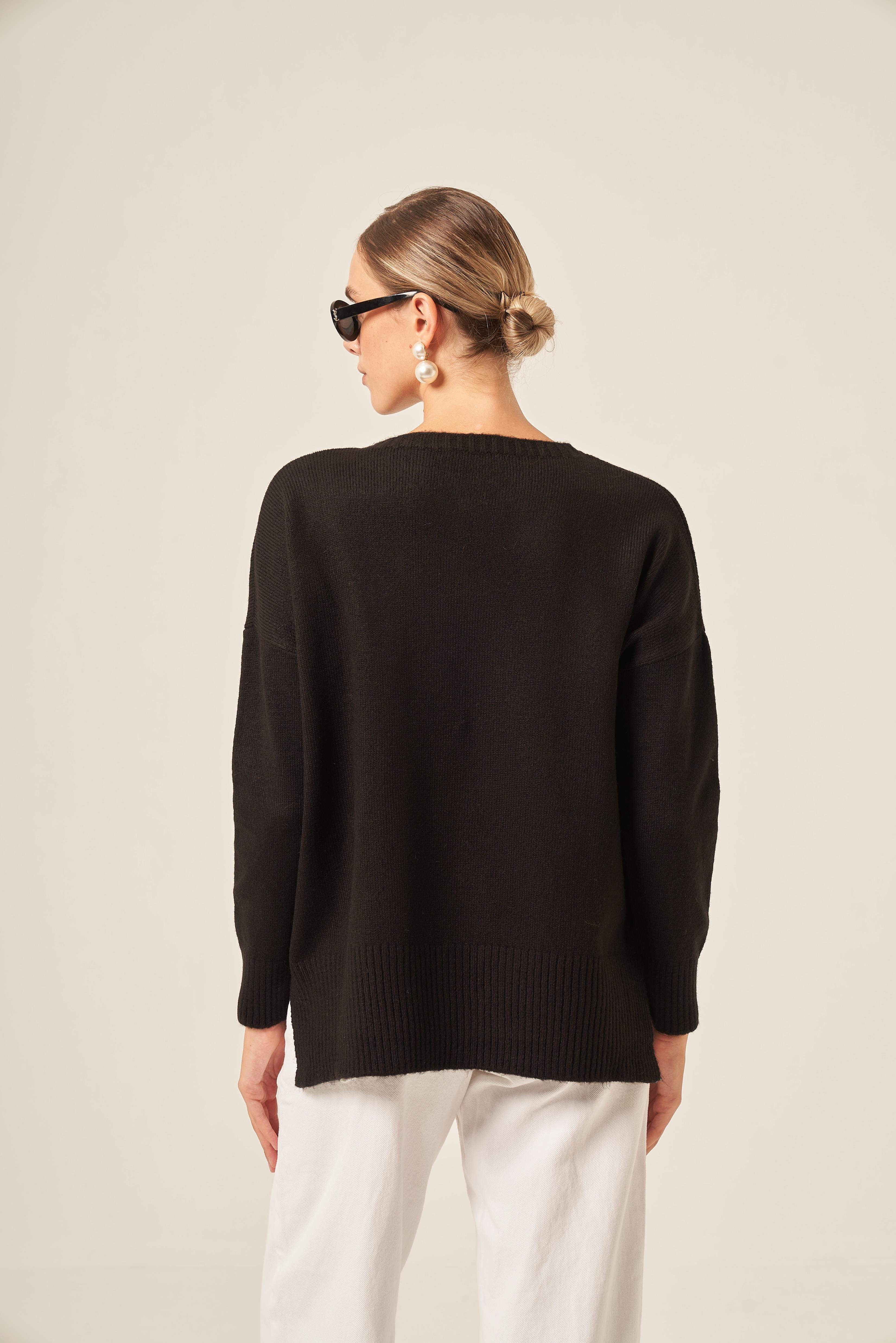 FTZ Women Kadın Şardon Kazak  Siyah 25215