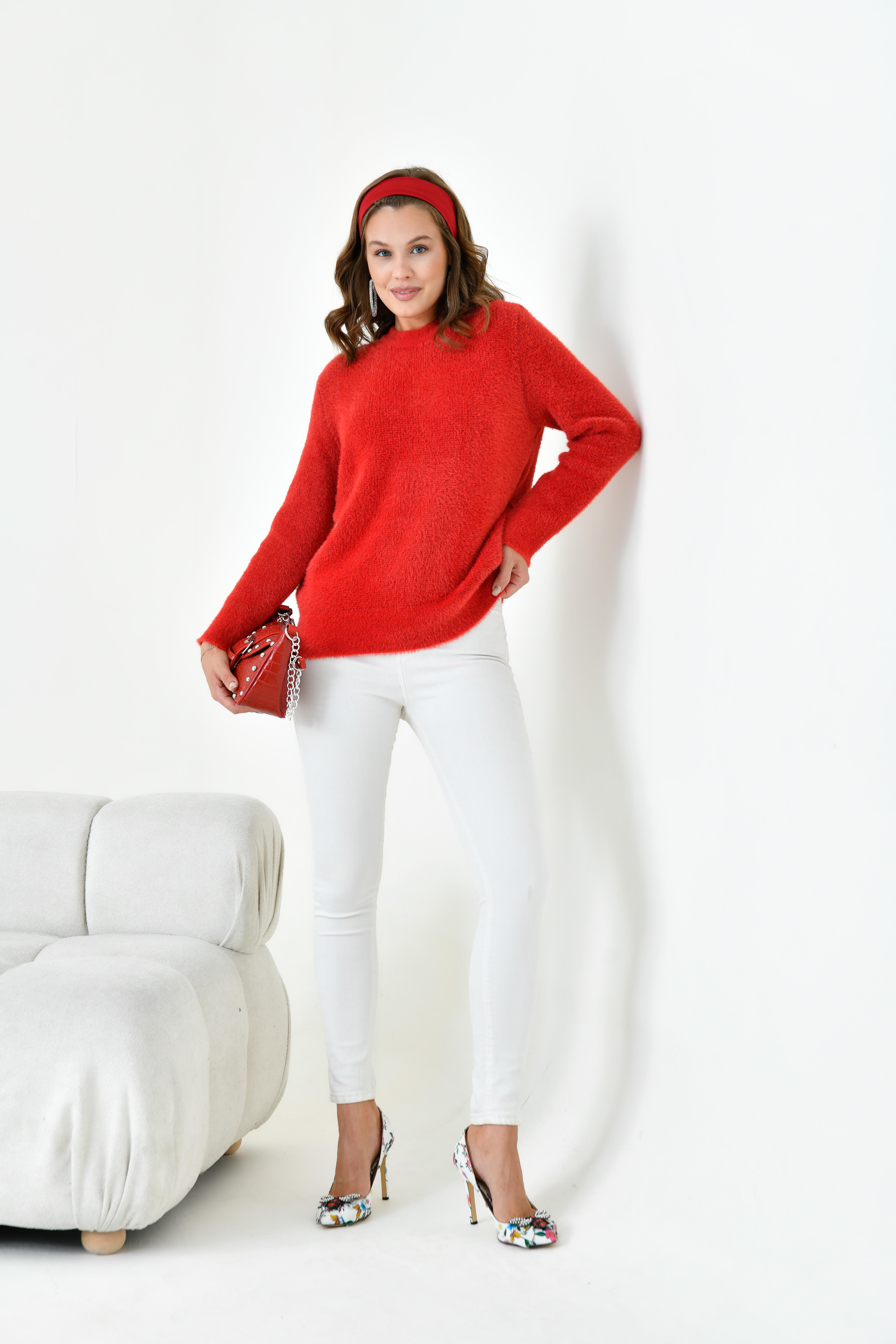 FTZ Women Kadın Sıfır Yaka  Kırmızı 20944