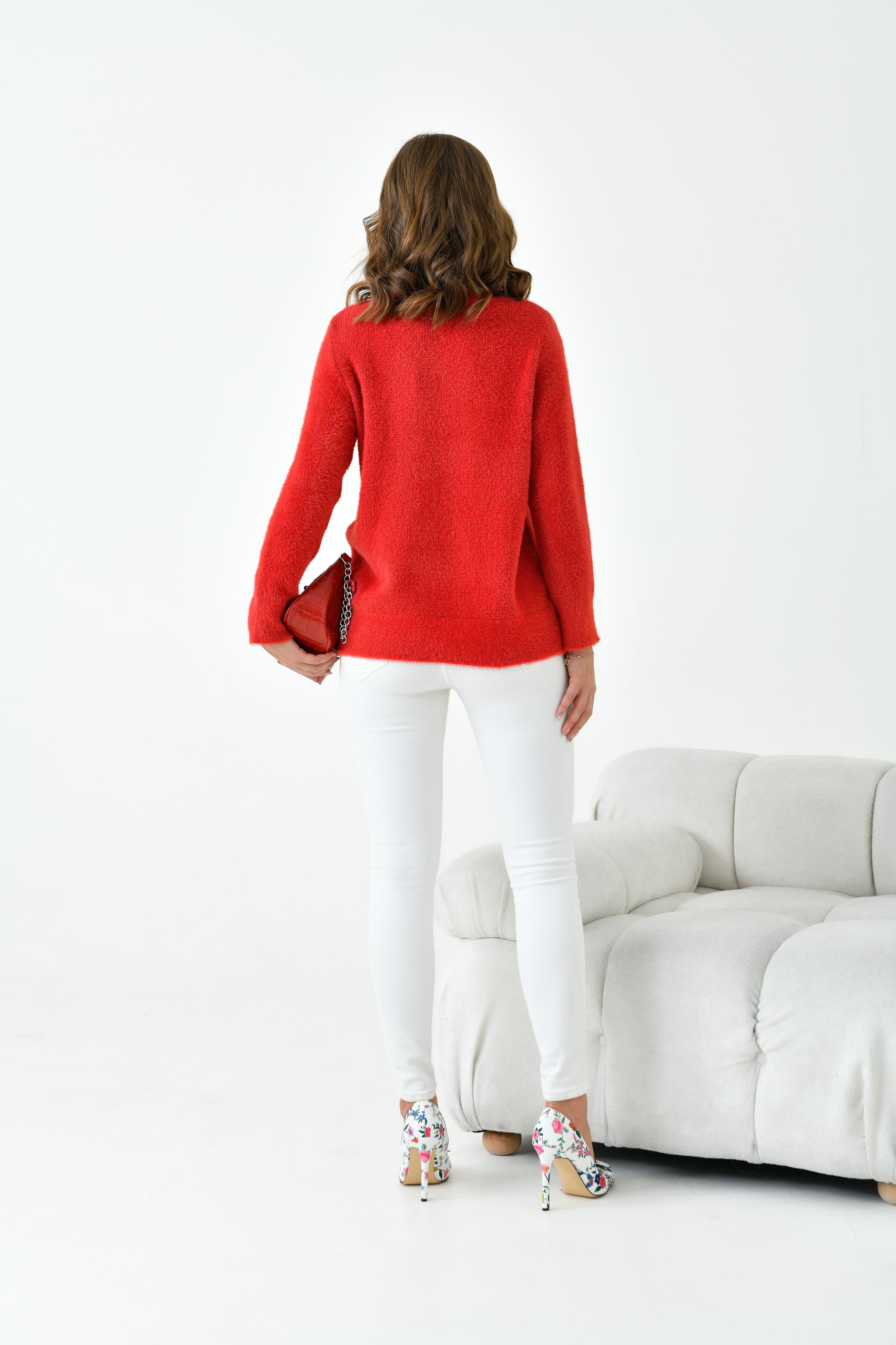 FTZ Women Kadın Sıfır Yaka  Kırmızı 20944