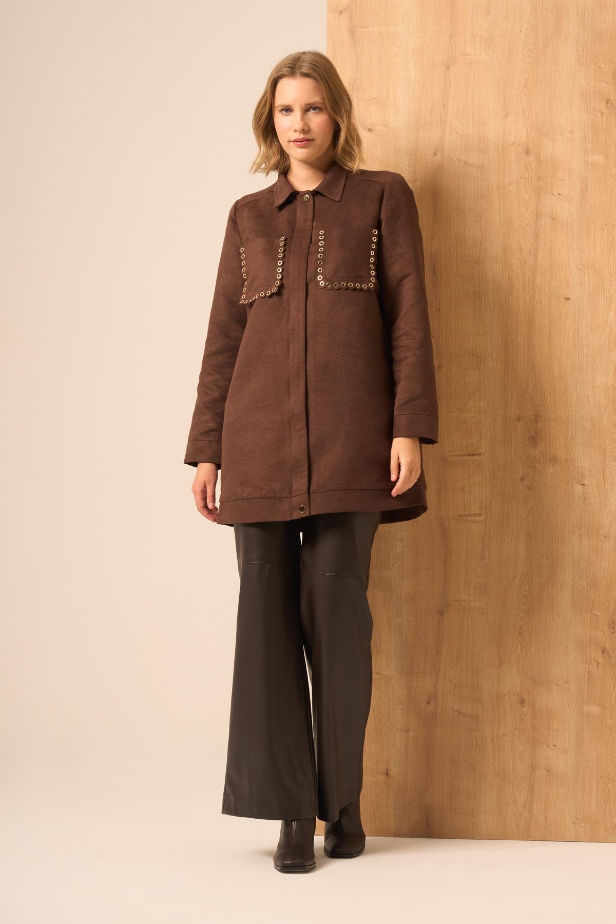 FTZ Women Kadın Süet Kap  Kahve 31268