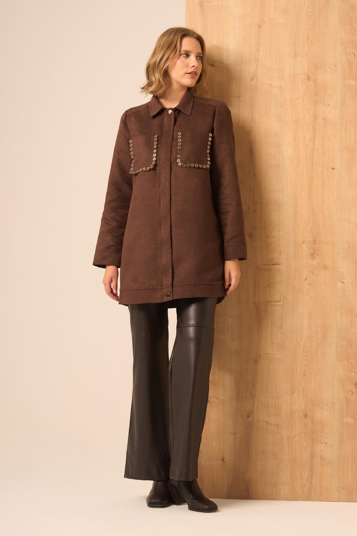 FTZ Women Kadın Süet Kap  Kahve 31268