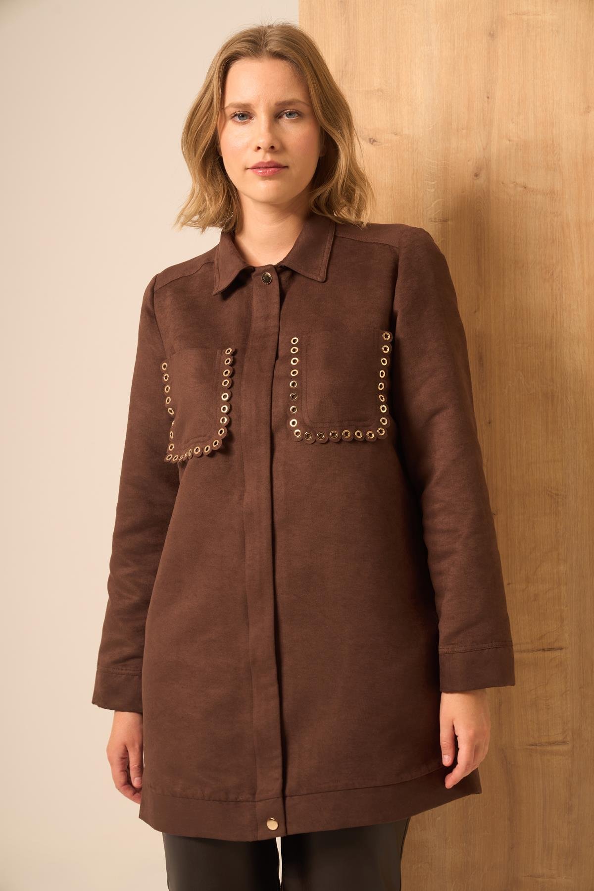 FTZ Women Kadın Süet Kap  Kahve 31268