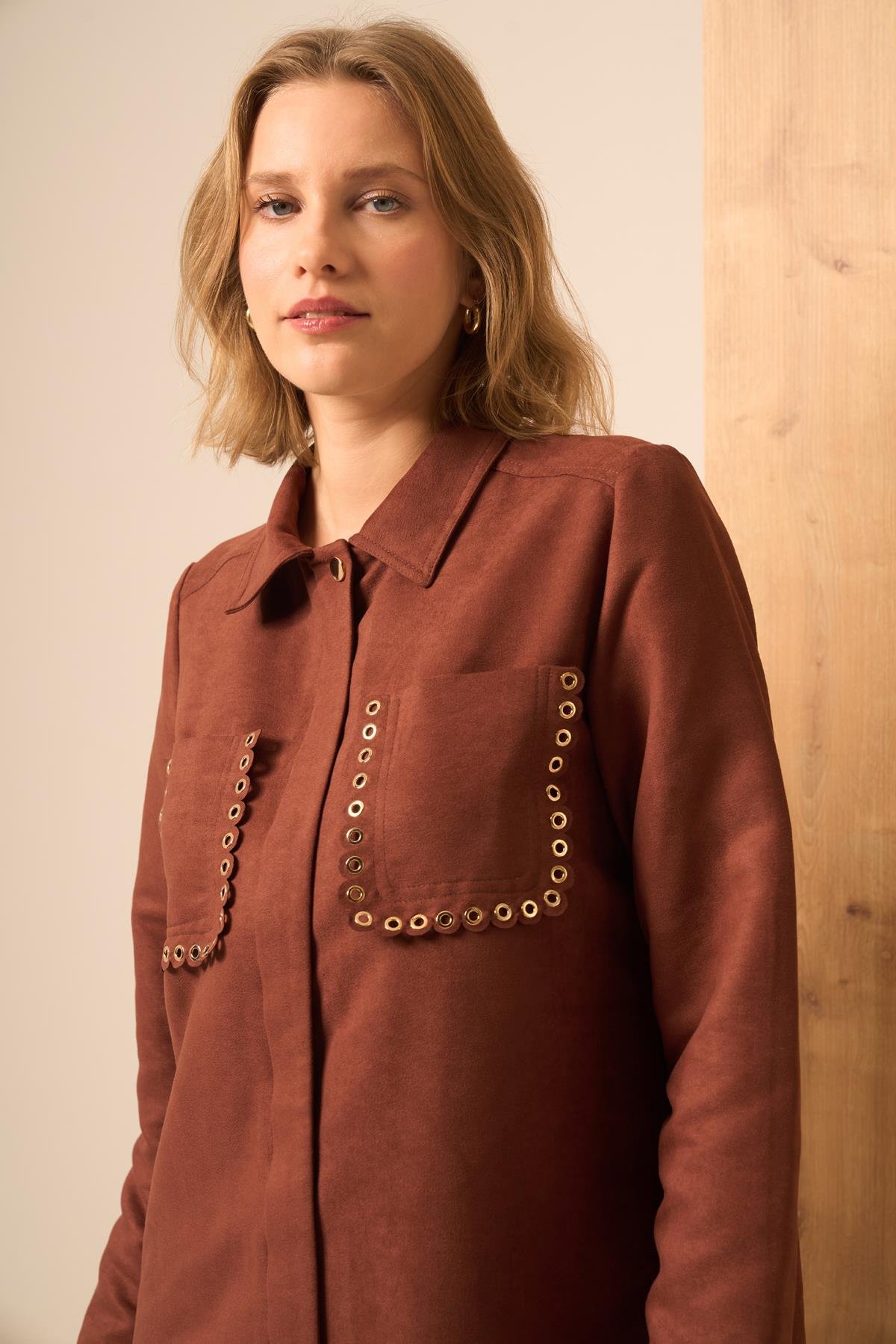 FTZ Women Kadın Süet Kap  Kiremit 31268