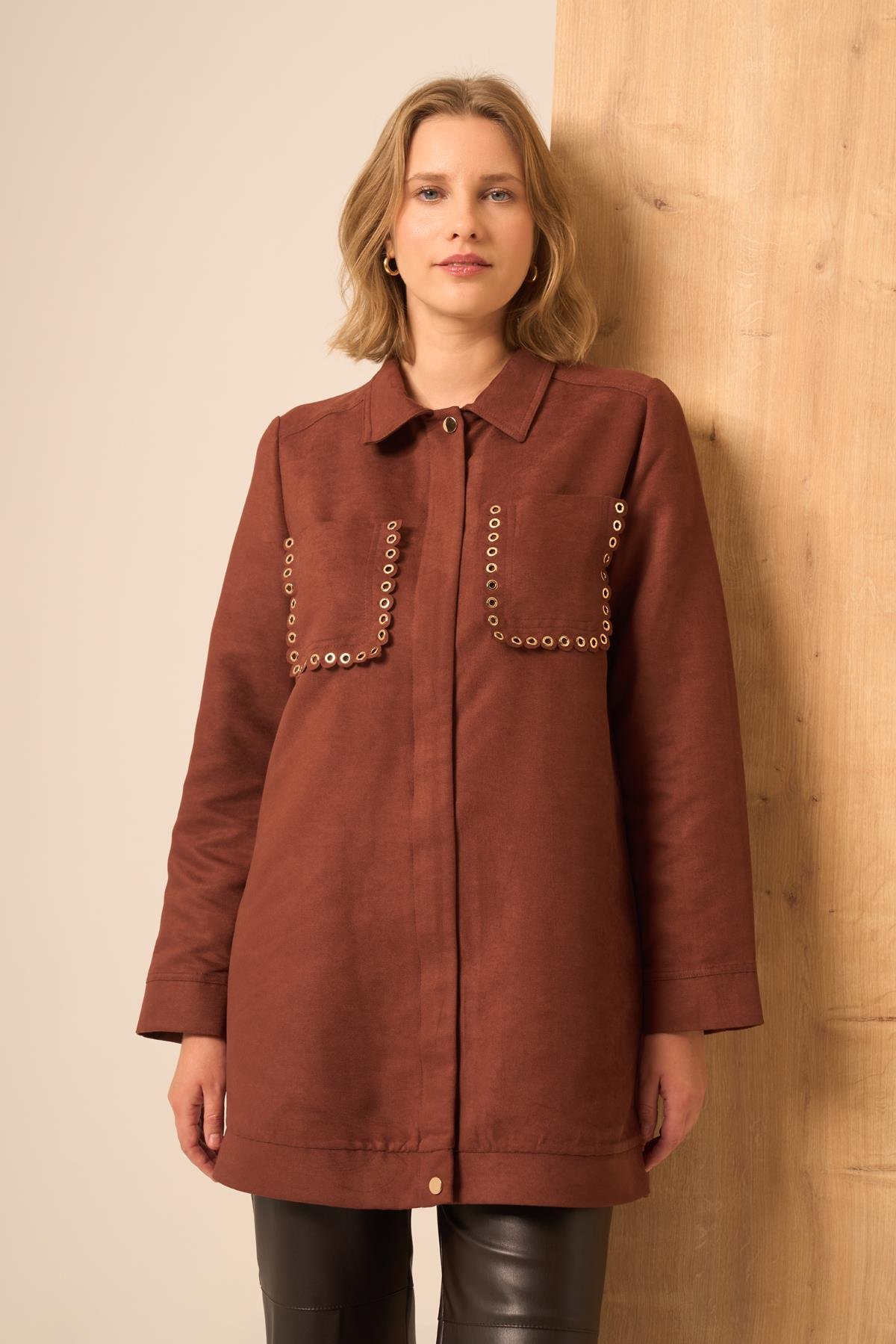 FTZ Women Kadın Süet Kap  Kiremit 31268