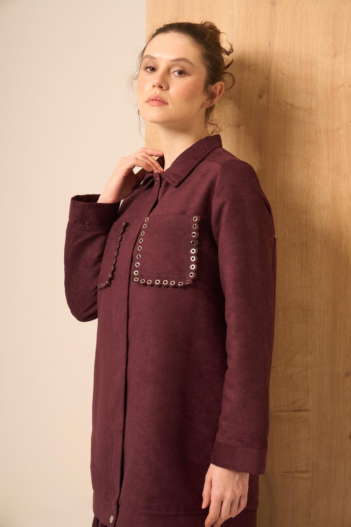 FTZ Women Kadın Süet Kap  Mürdüm 31268