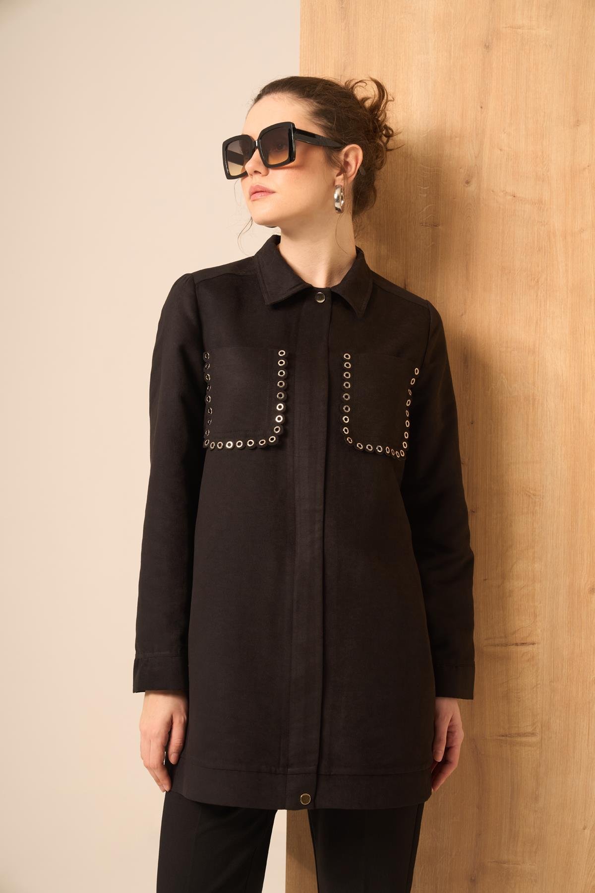 FTZ Women Kadın Süet Kap  Siyah 31268