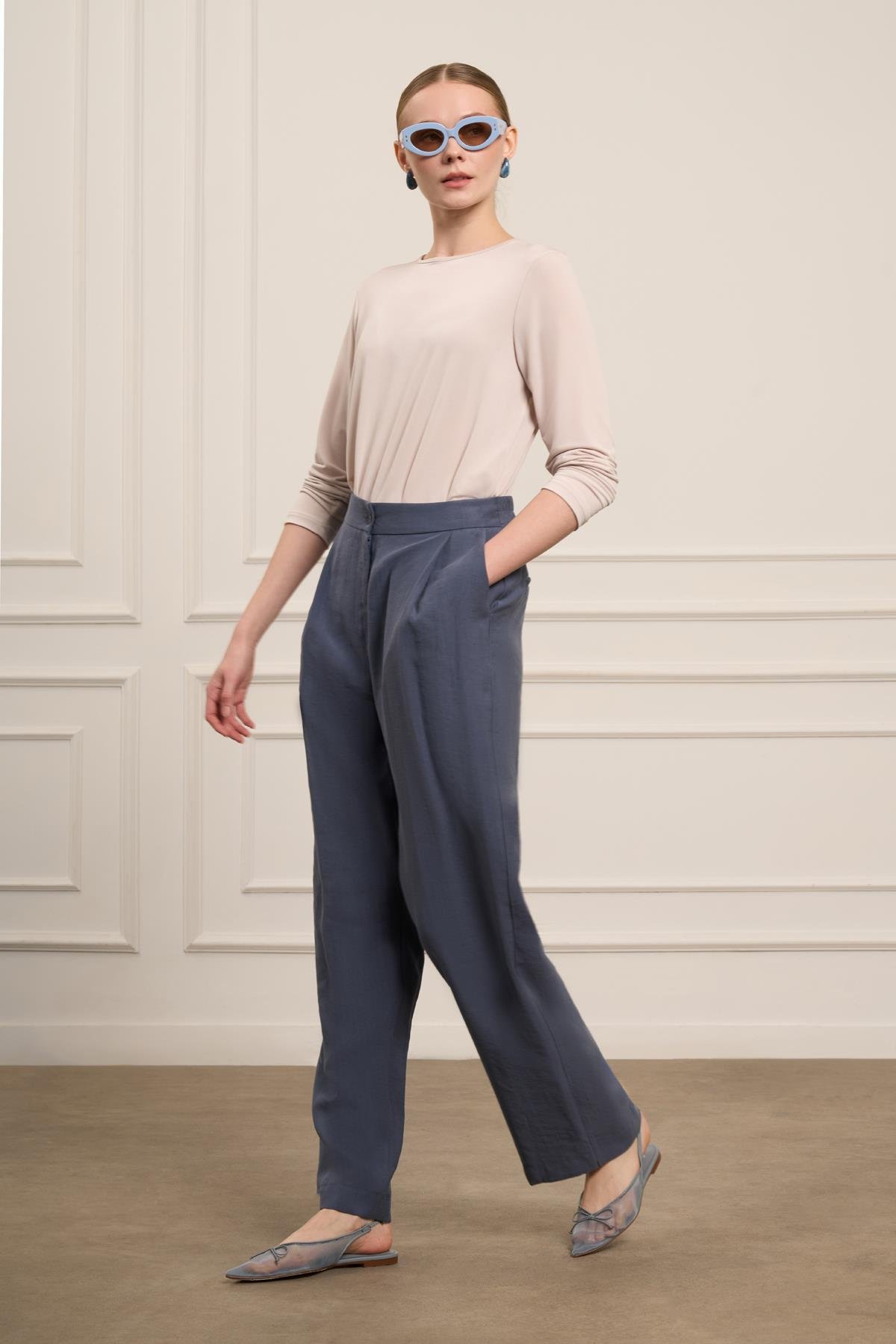 FTZ Women Kadın Tansel Pantolon  İndigo 31080