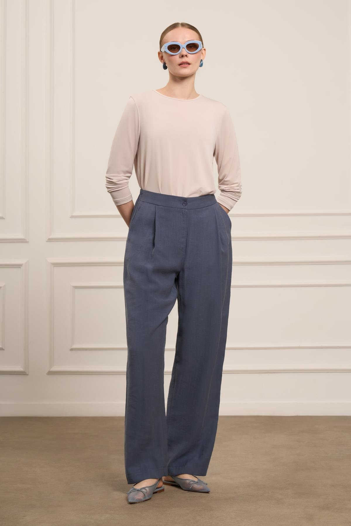 FTZ Women Kadın Tansel Pantolon  İndigo 31080