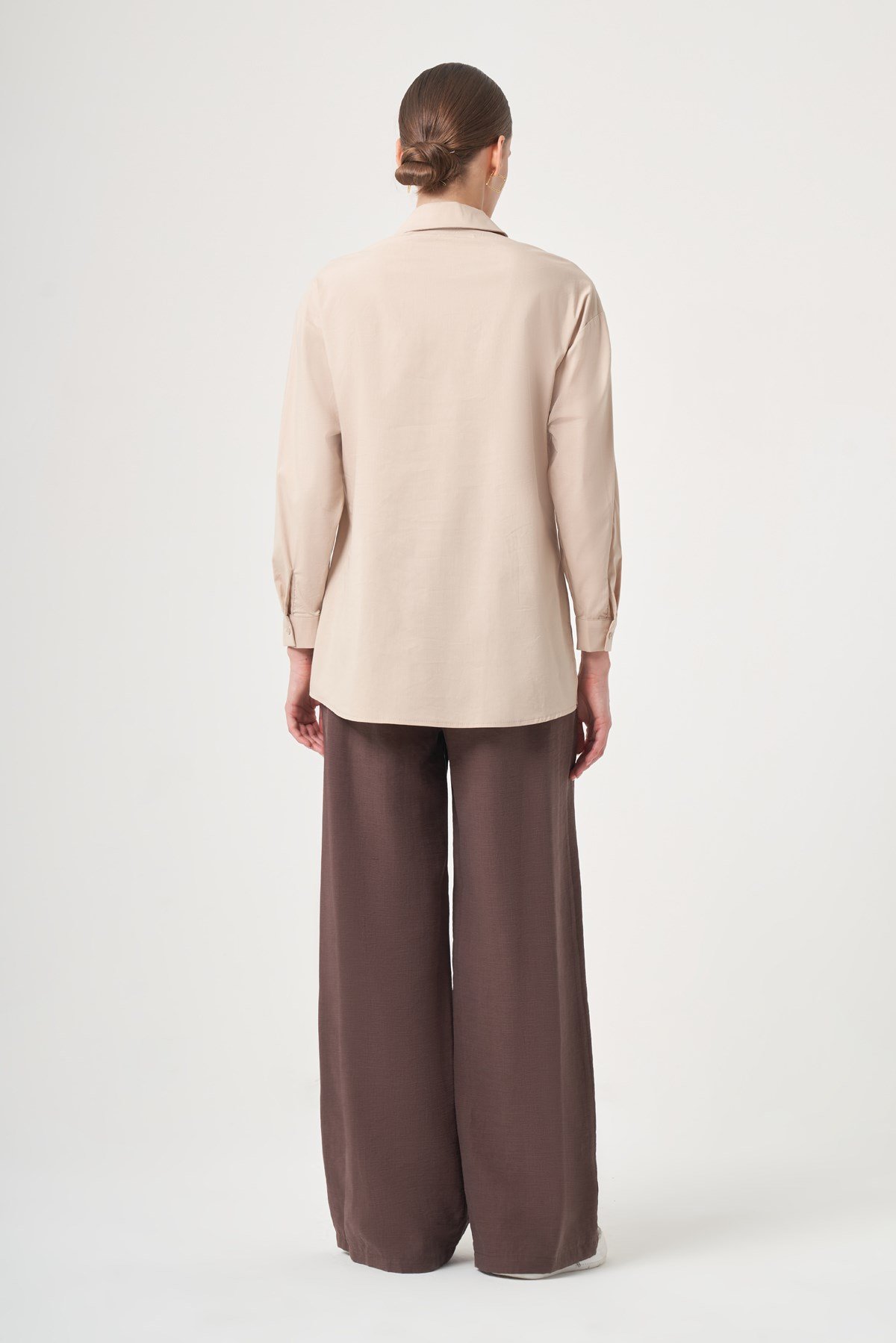 FTZ Women Kadın Taş Detay Gömlek  Beige 31438