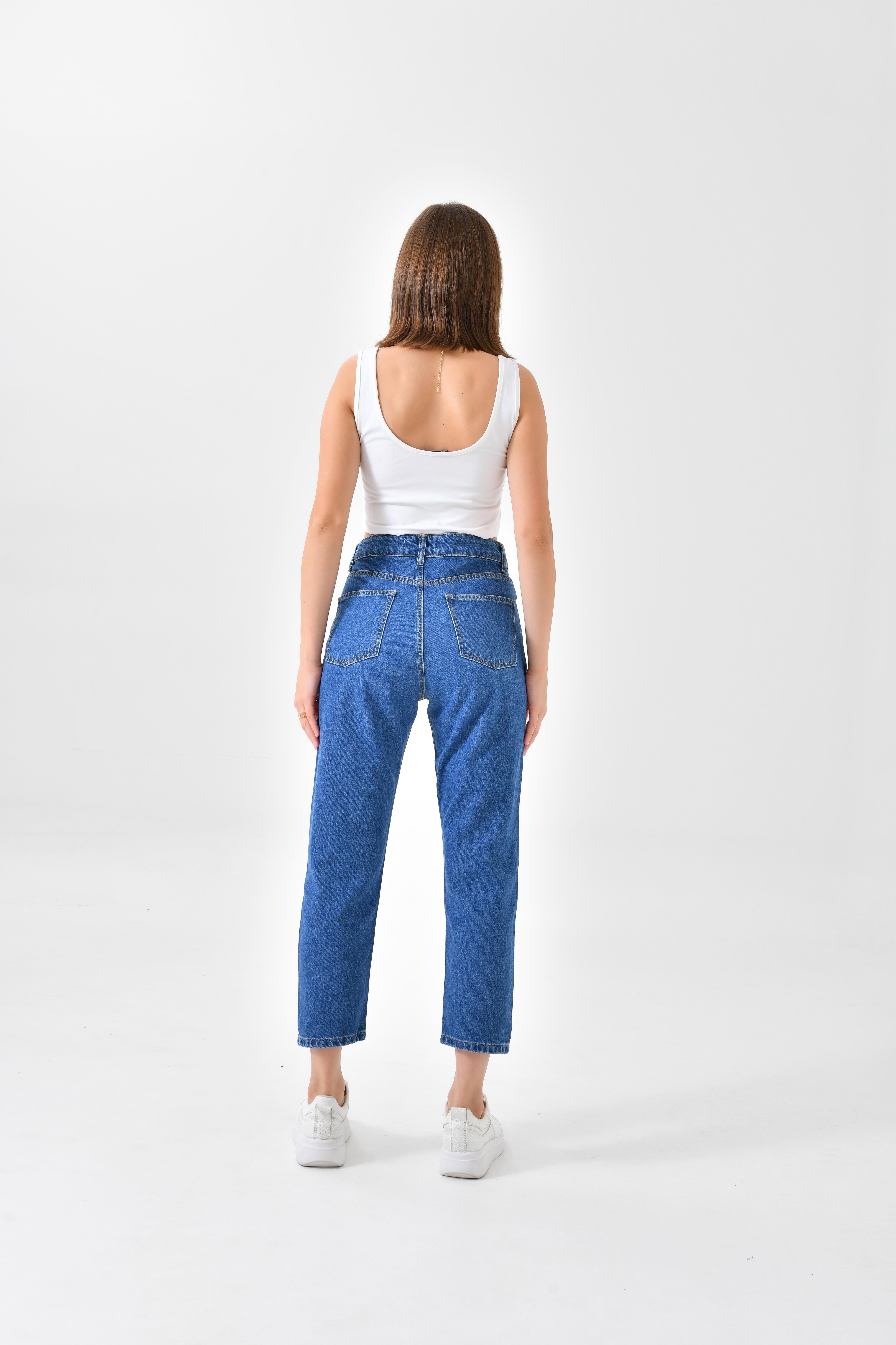FTZ Women Kadın Taşlı Jean Pantolon  Lacivert RBN3065