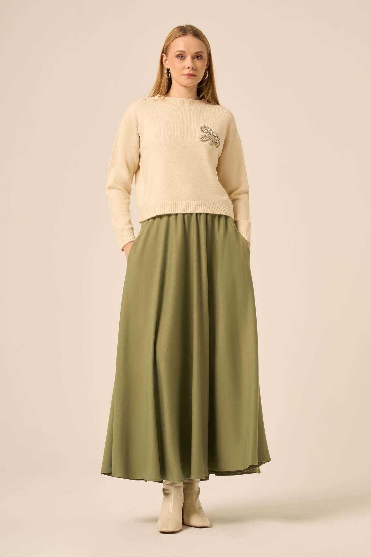 FTZ Women Kadın Tek Etek  Haki 31283