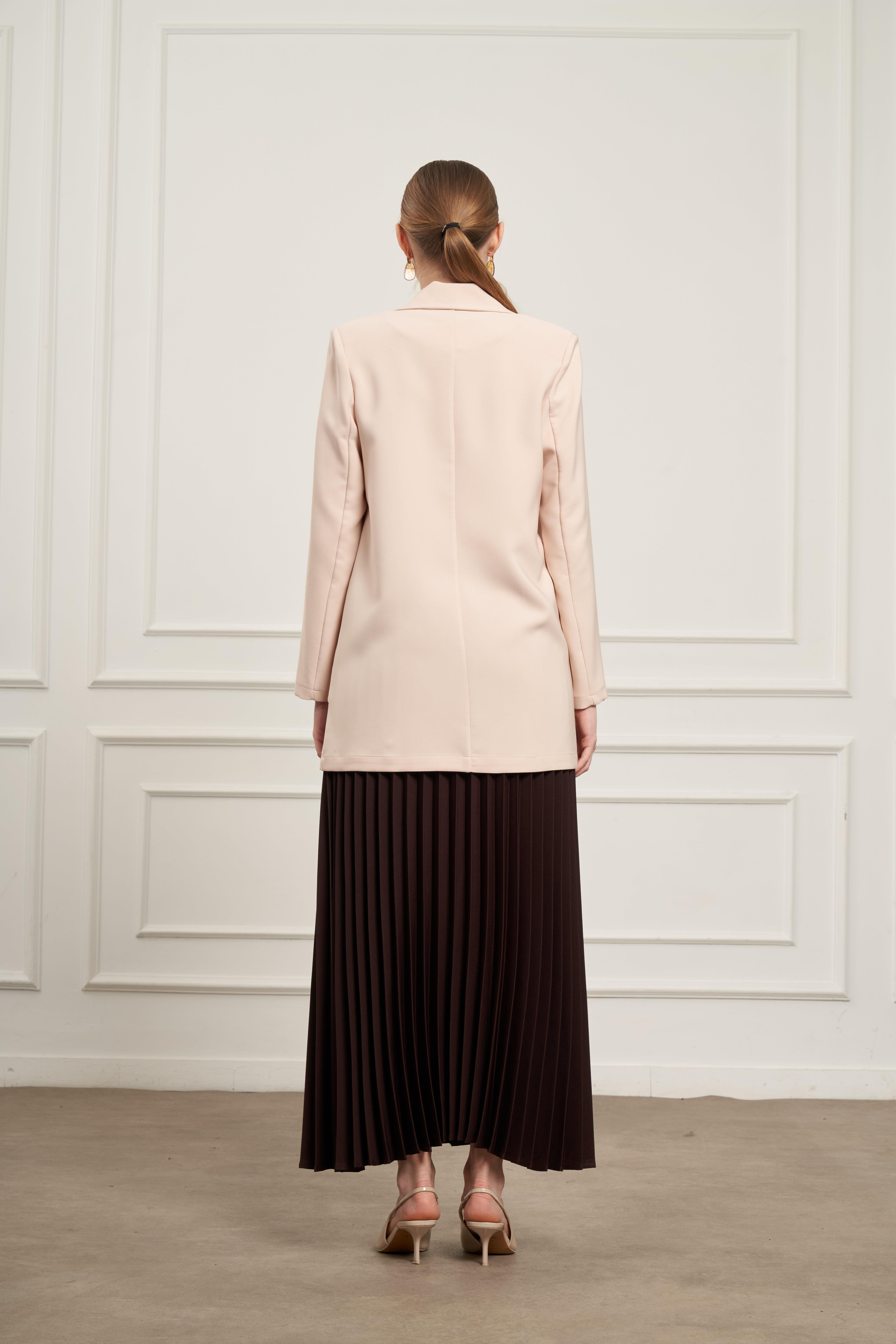 FTZ Women Kadın Tek Kruvaze Ceket  Beige 31066