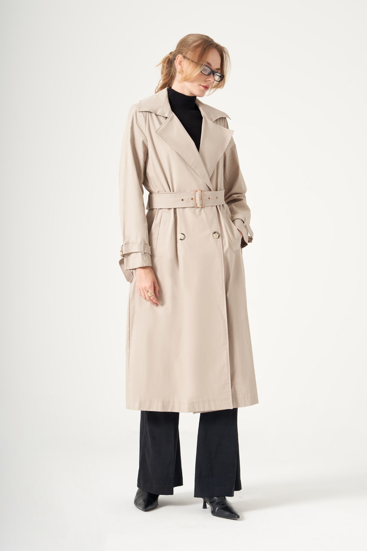 FTZ Women Kadın Trençkot  Taş 31593