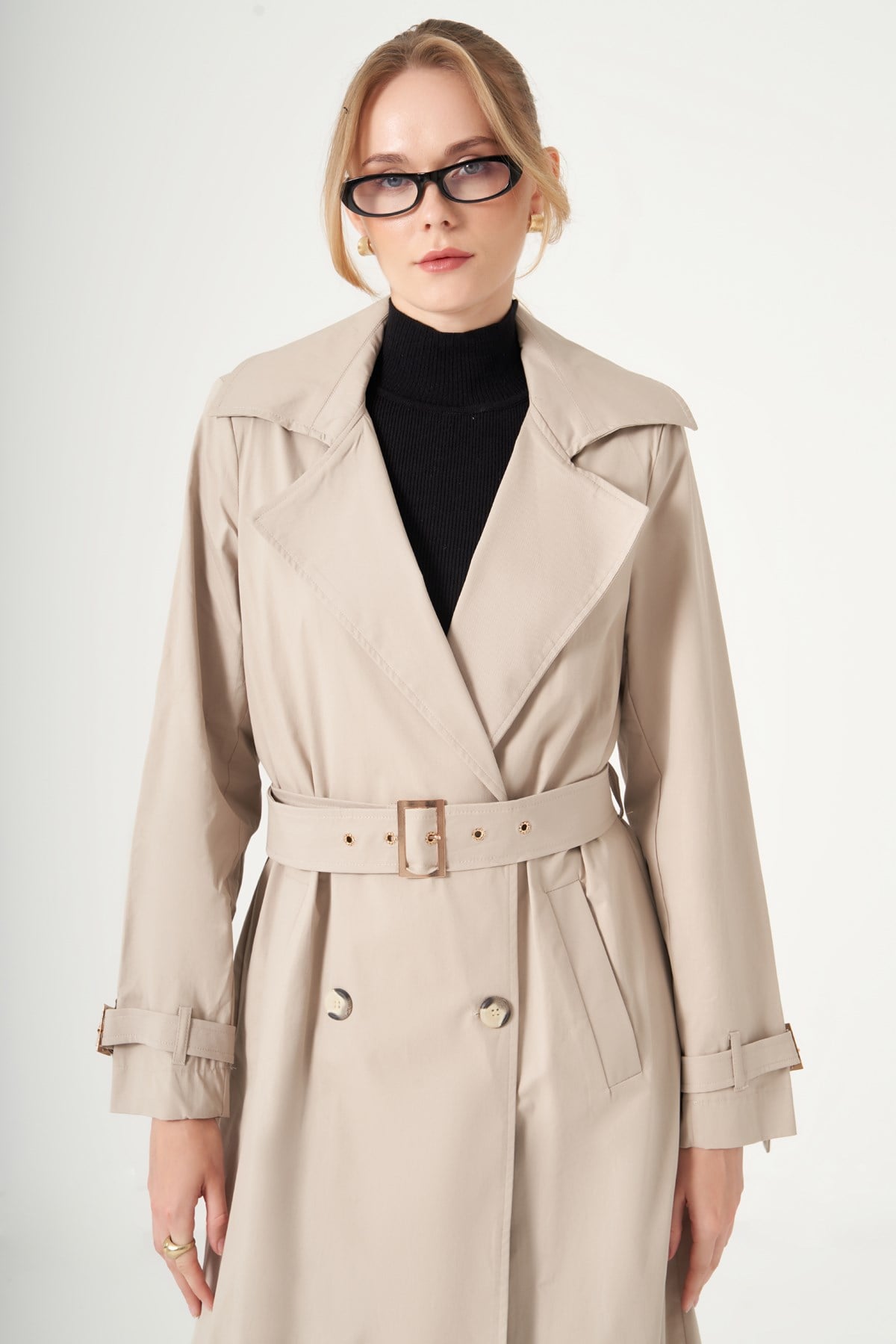 FTZ Women Kadın Trençkot  Taş 31593