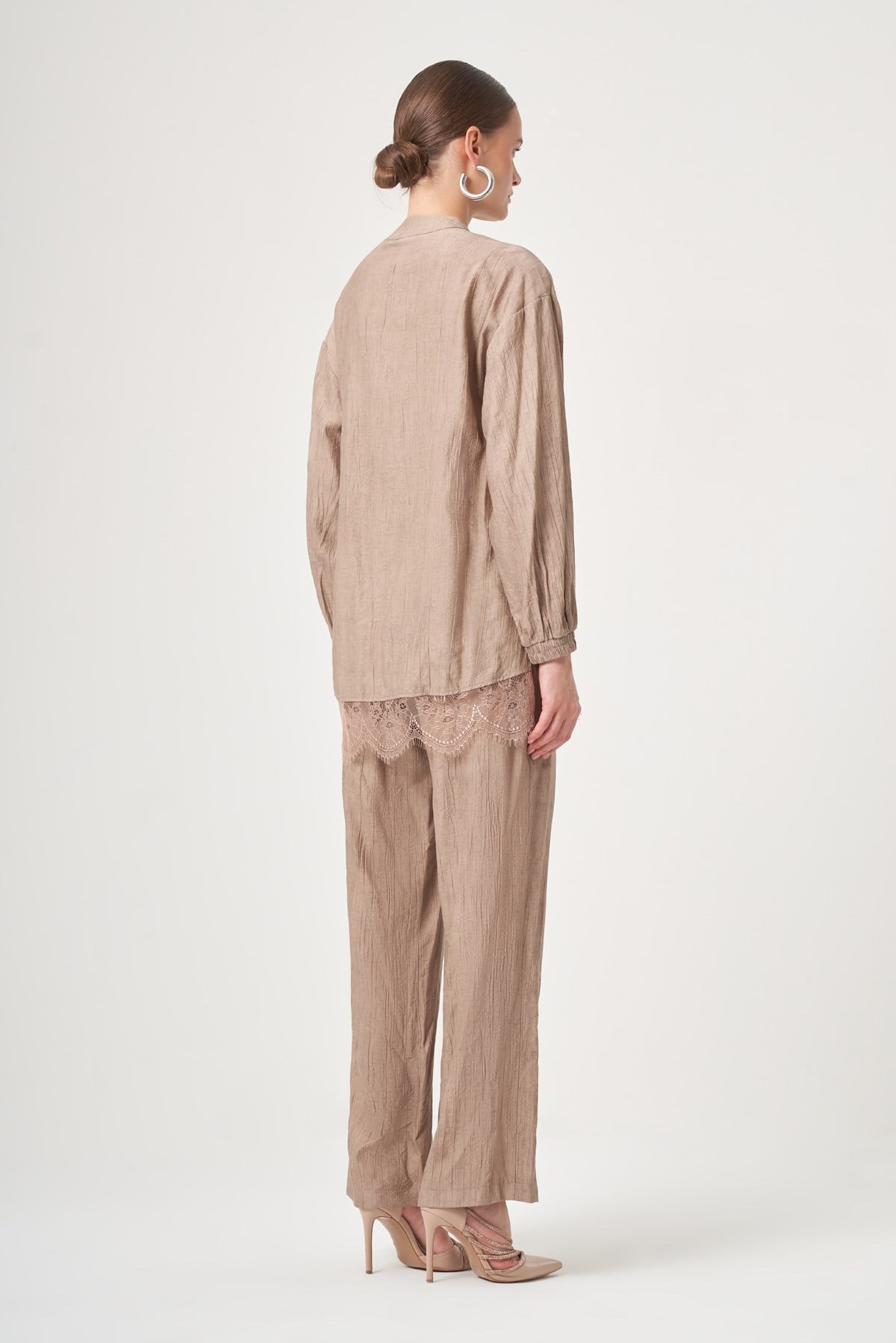 FTZ Women Kadın Tül Detay Takım  Beige 31423