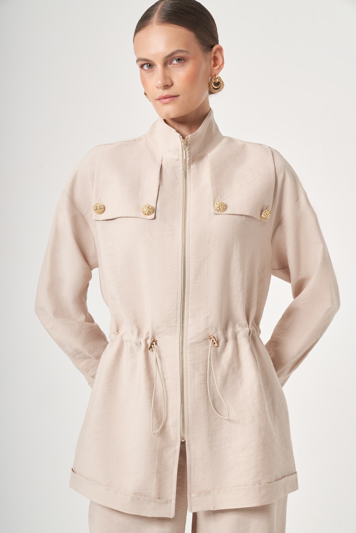 FTZ Women Kadın Tulipa Pantolonlu Takım  Beige 31432